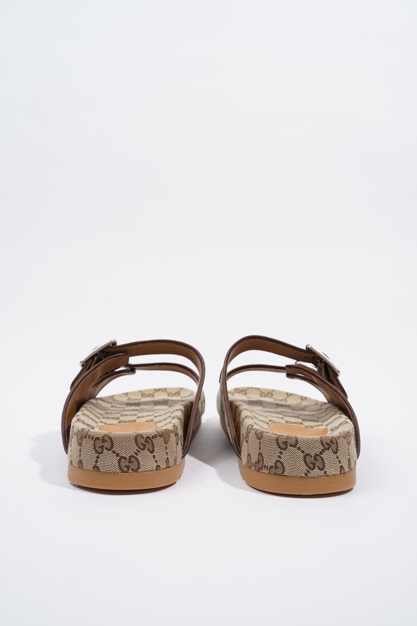 Gucci Slide Sandal With Straps Beige / Ebony EU 46 / UK 12