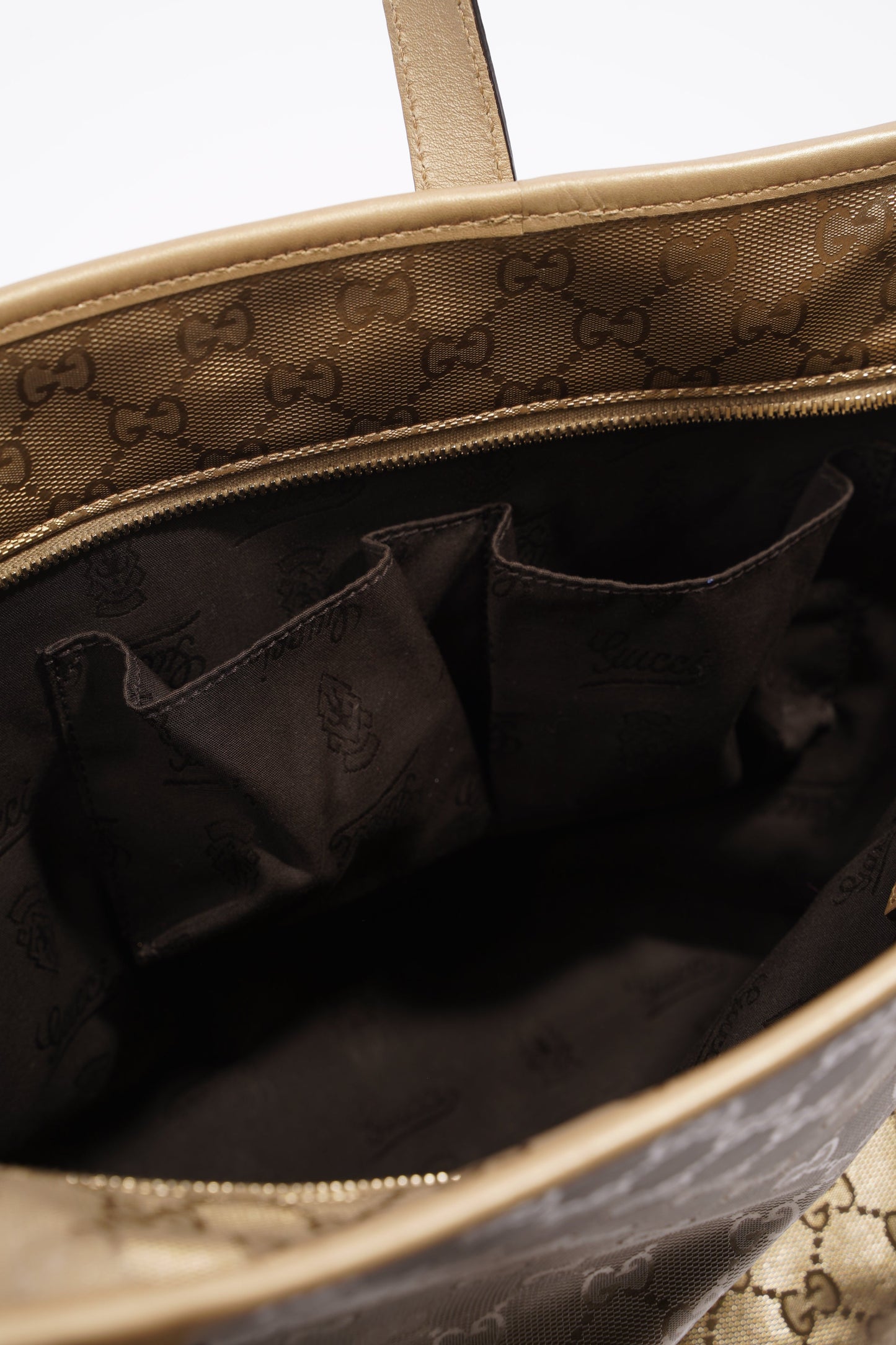 Gucci Womens Vintage Tote Bag Gold