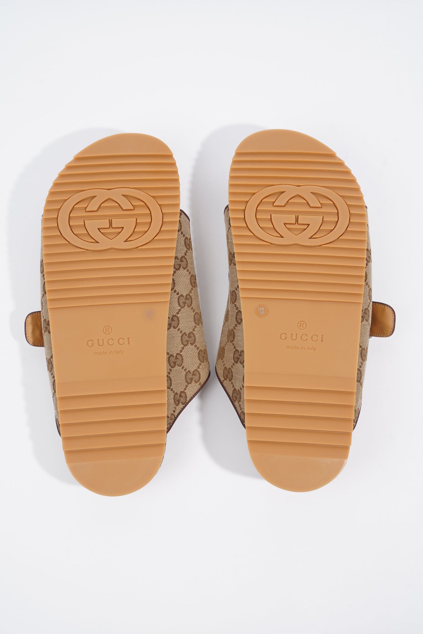 Gucci Slide Sandal With Straps Beige / Ebony EU 46 / UK 12