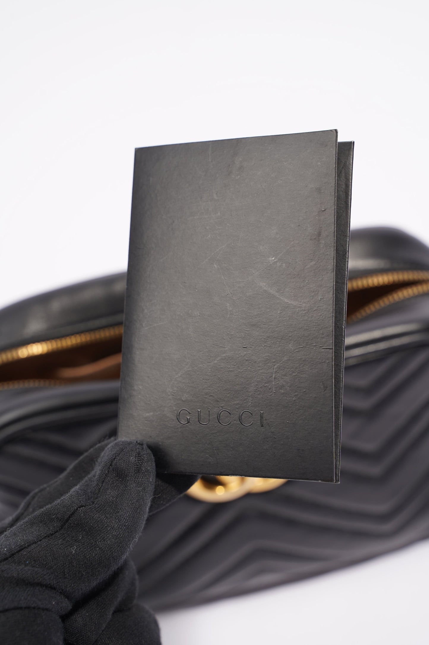 Gucci Womens Marmont Zip Black / Gold Small