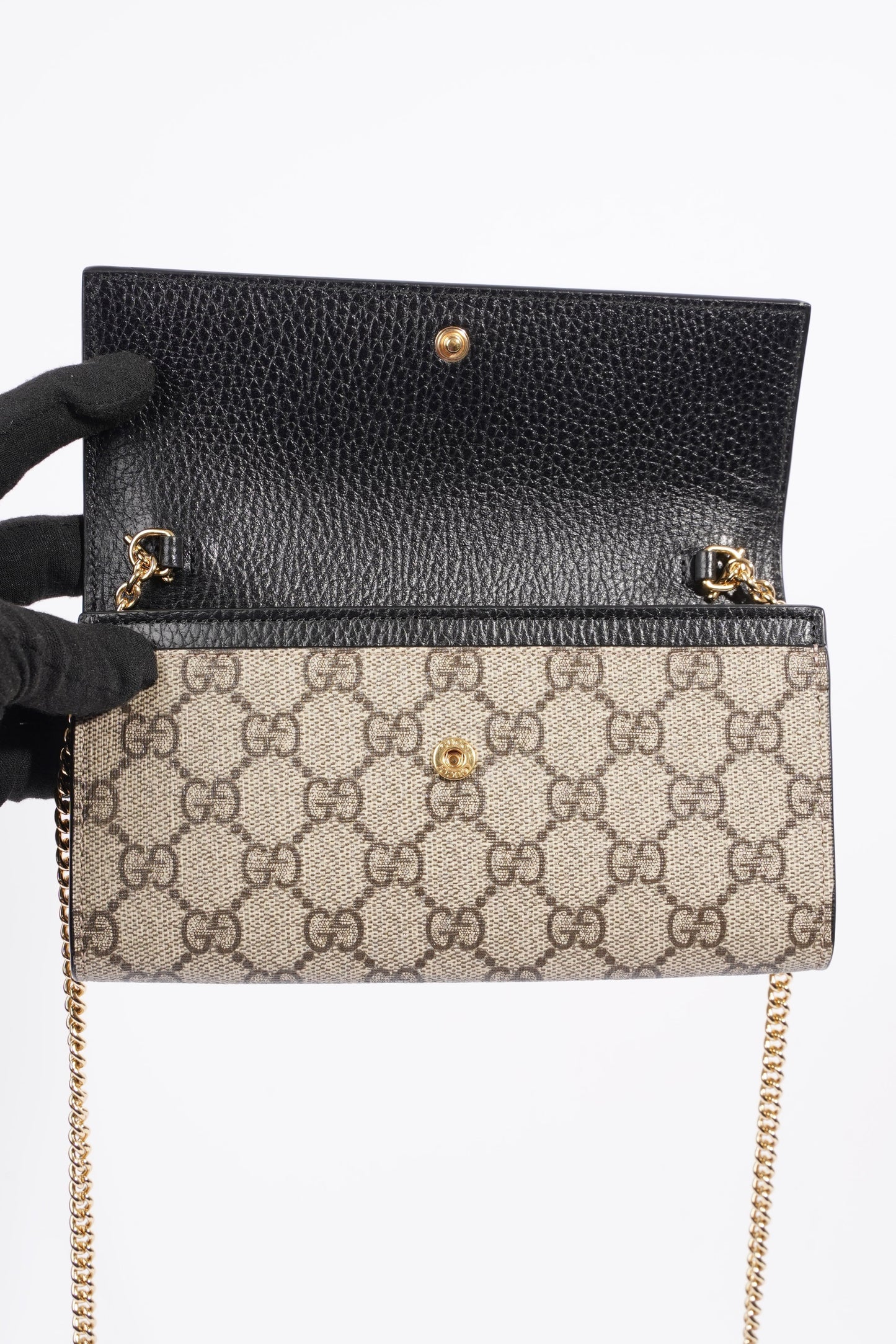 Gucci GG Marmont Chain Wallet Monogram Leather / Canvas