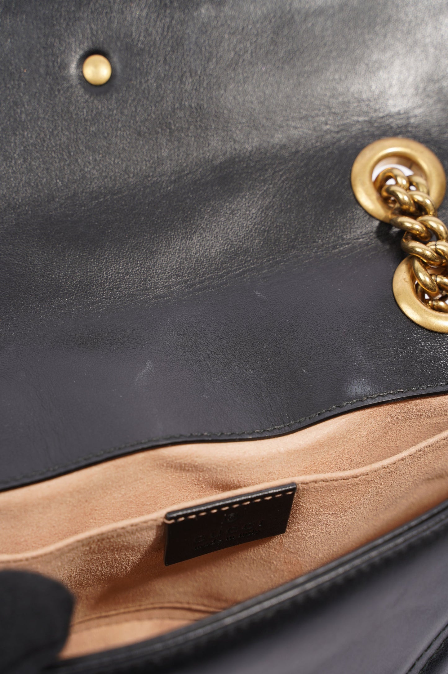 Gucci Womens Marmont Flap Black / Gold Mini