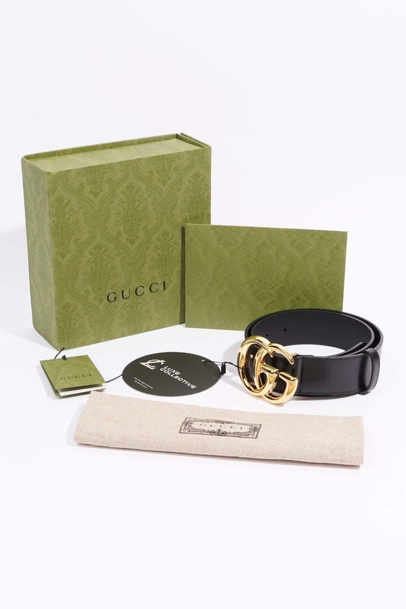 Gucci Womens Marmont Belt Black Leather 75cm - 30"