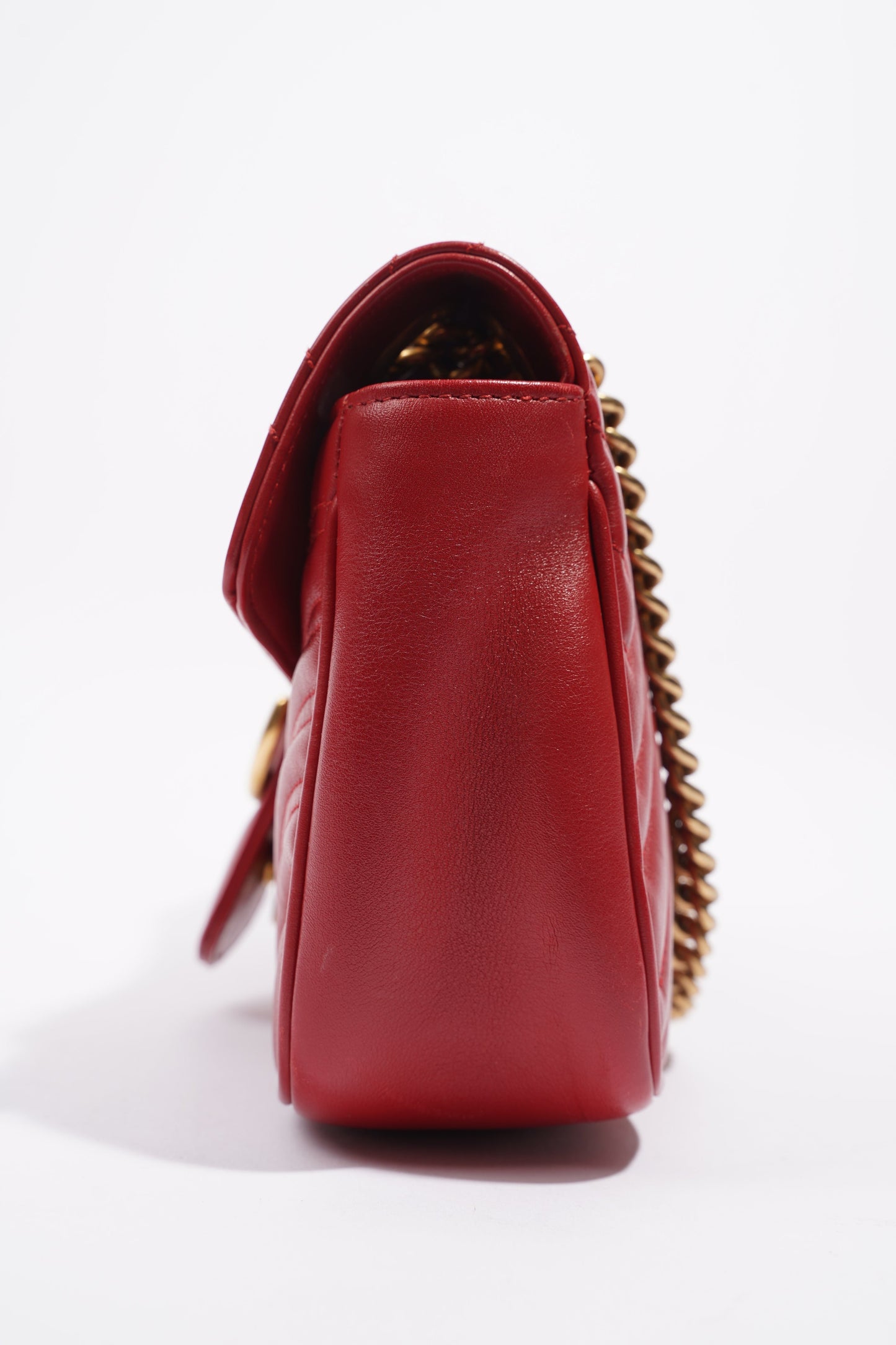 Gucci Womens Marmont Flap Red Gold Small