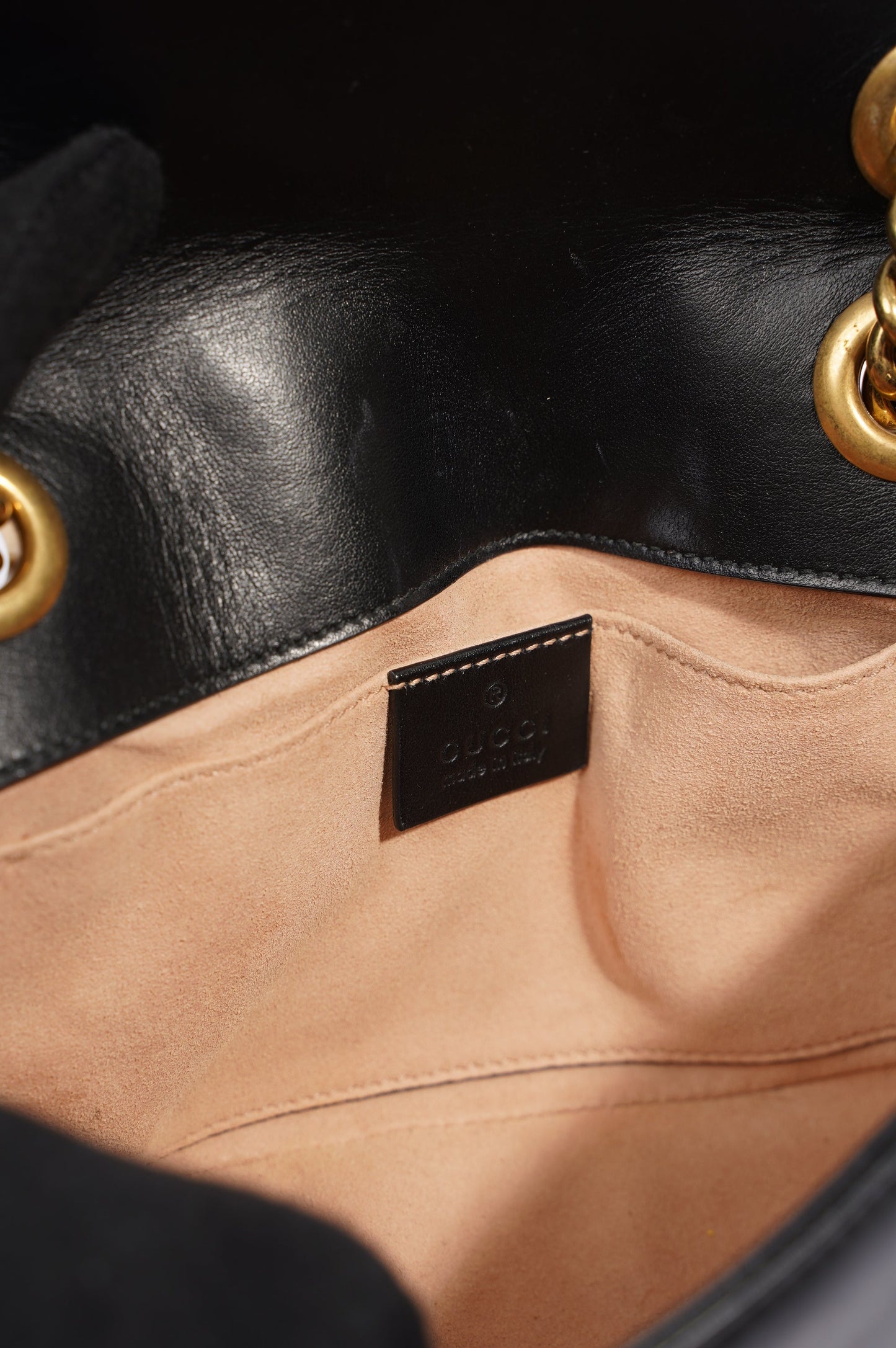 Gucci Womens Marmont Flap Black / Gold Mini