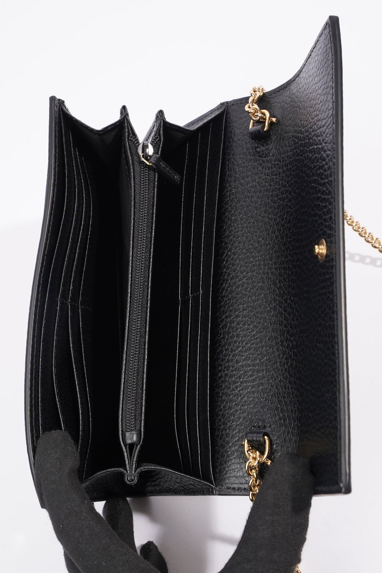 Gucci GG Marmont Chain Wallet Monogram Leather / Canvas