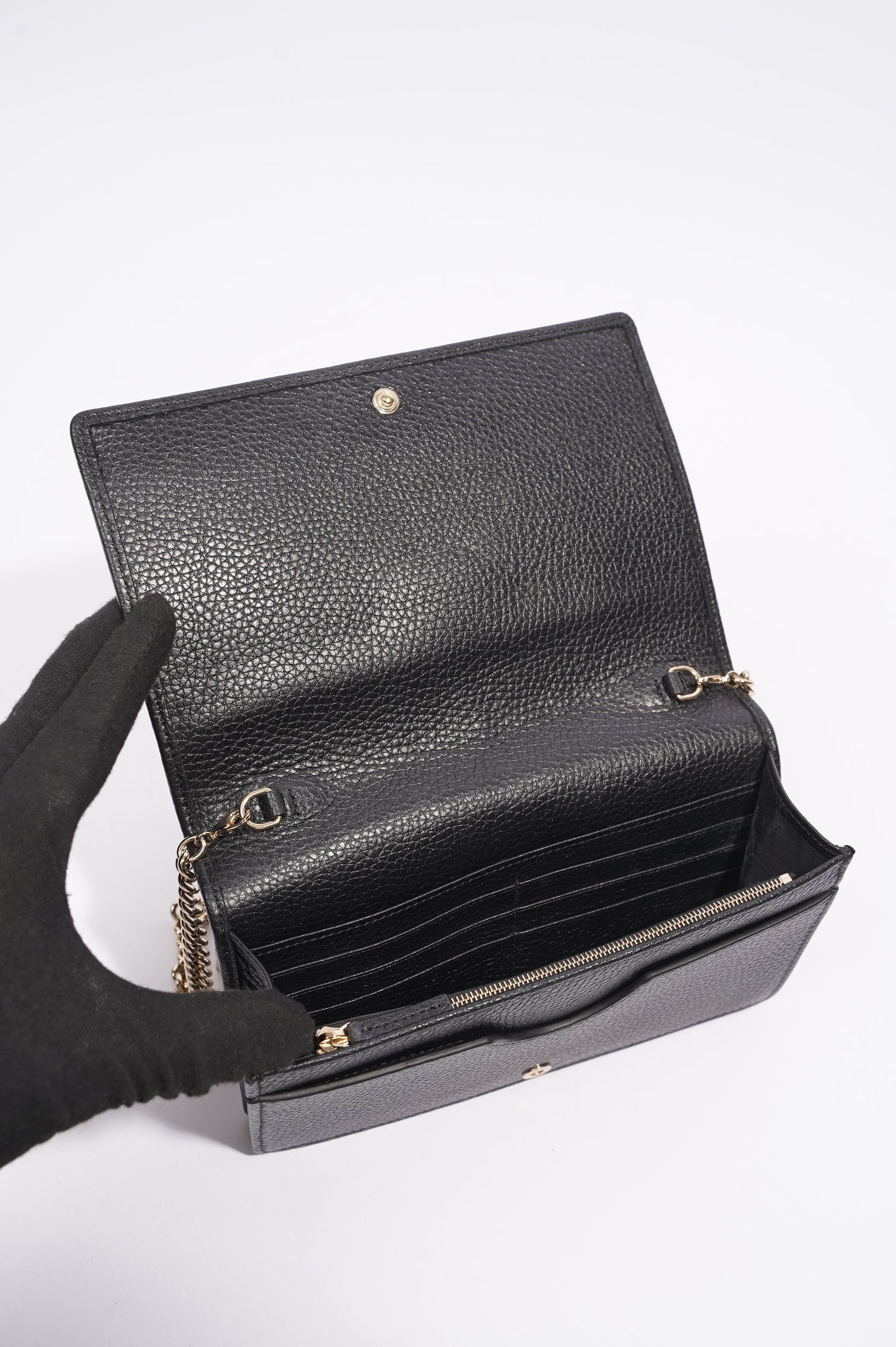 Gucci Soho Wallet on Chain Black Leather