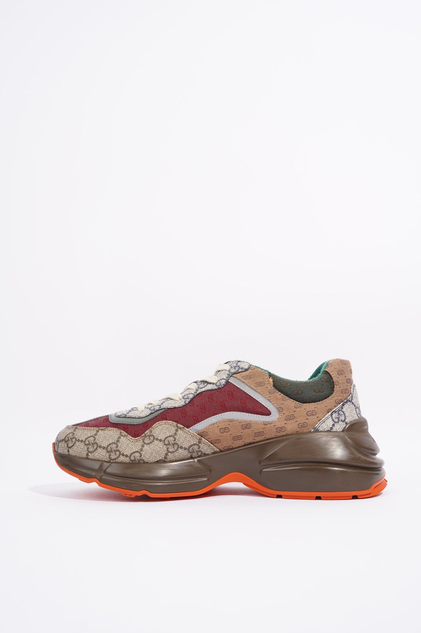 Gucci Mens Rhyton Beige / Brick Red / Green EU 42.5 / UK 8.5