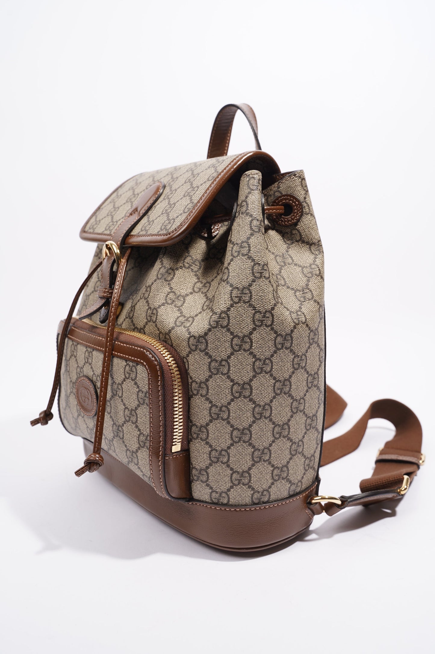 Gucci Womens GG Supreme Backpack Brown