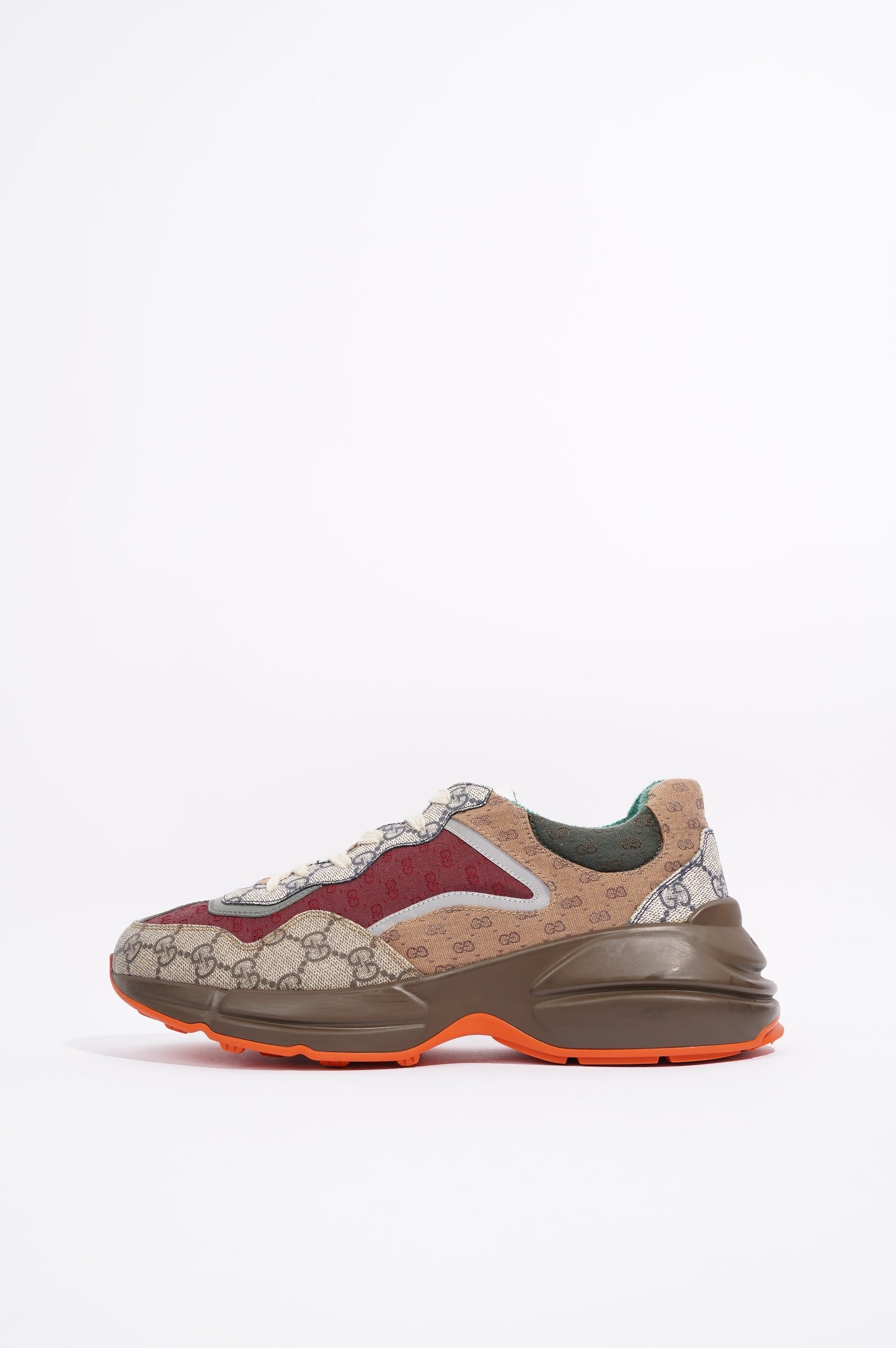 Gucci Mens Rhyton Beige / Brick Red / Green EU 42.5 / UK 8.5