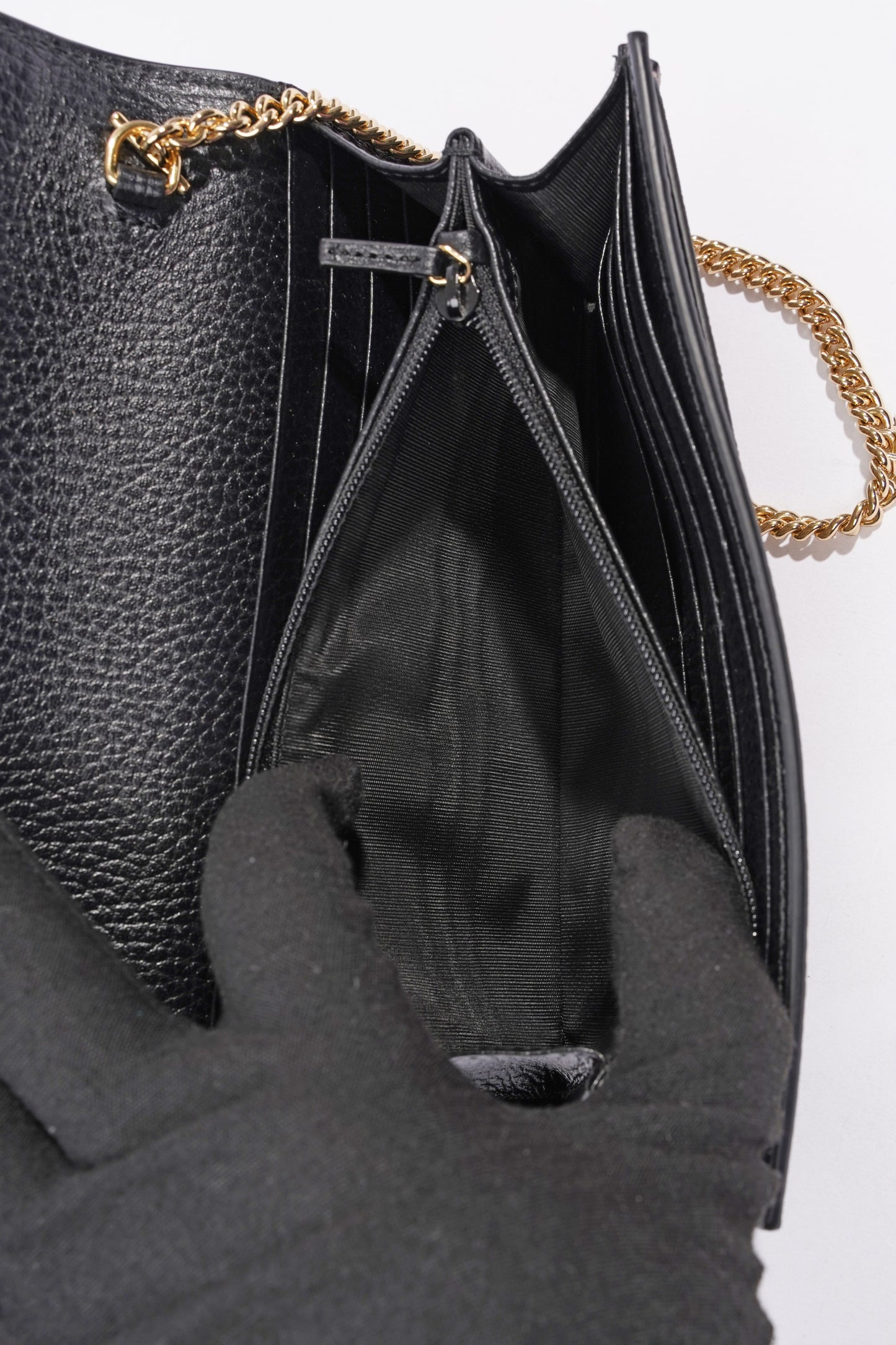 Gucci GG Marmont Chain Wallet Monogram Leather / Canvas
