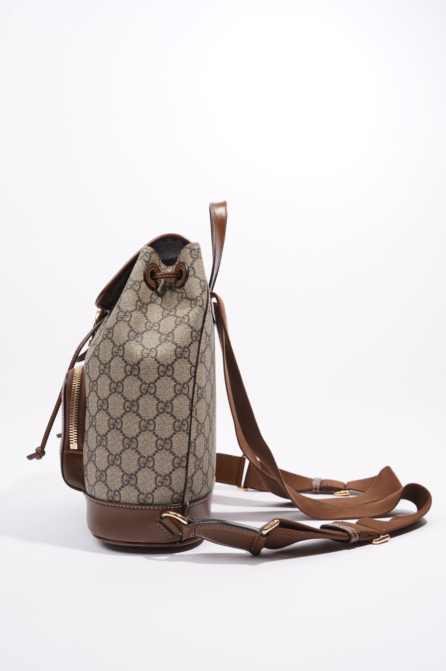 Gucci Womens GG Supreme Backpack Brown