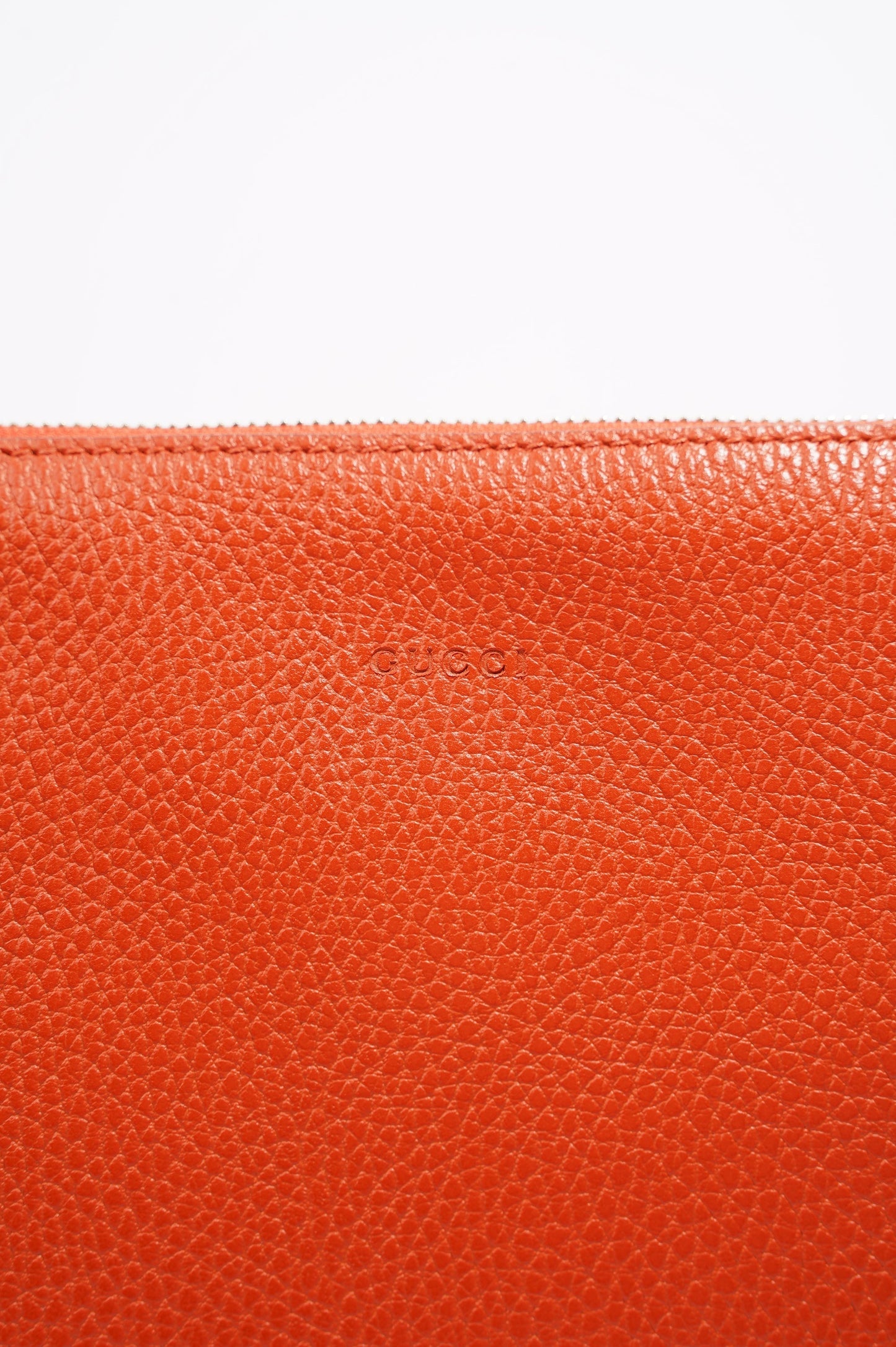 Gucci Clutch Bag Bamboo Burnt Orange Leather