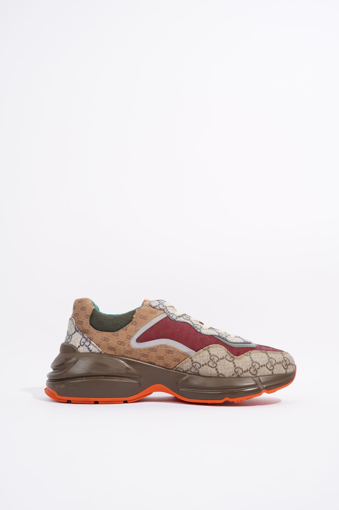 Gucci Mens Rhyton Beige / Brick Red / Green EU 42.5 / UK 8.5