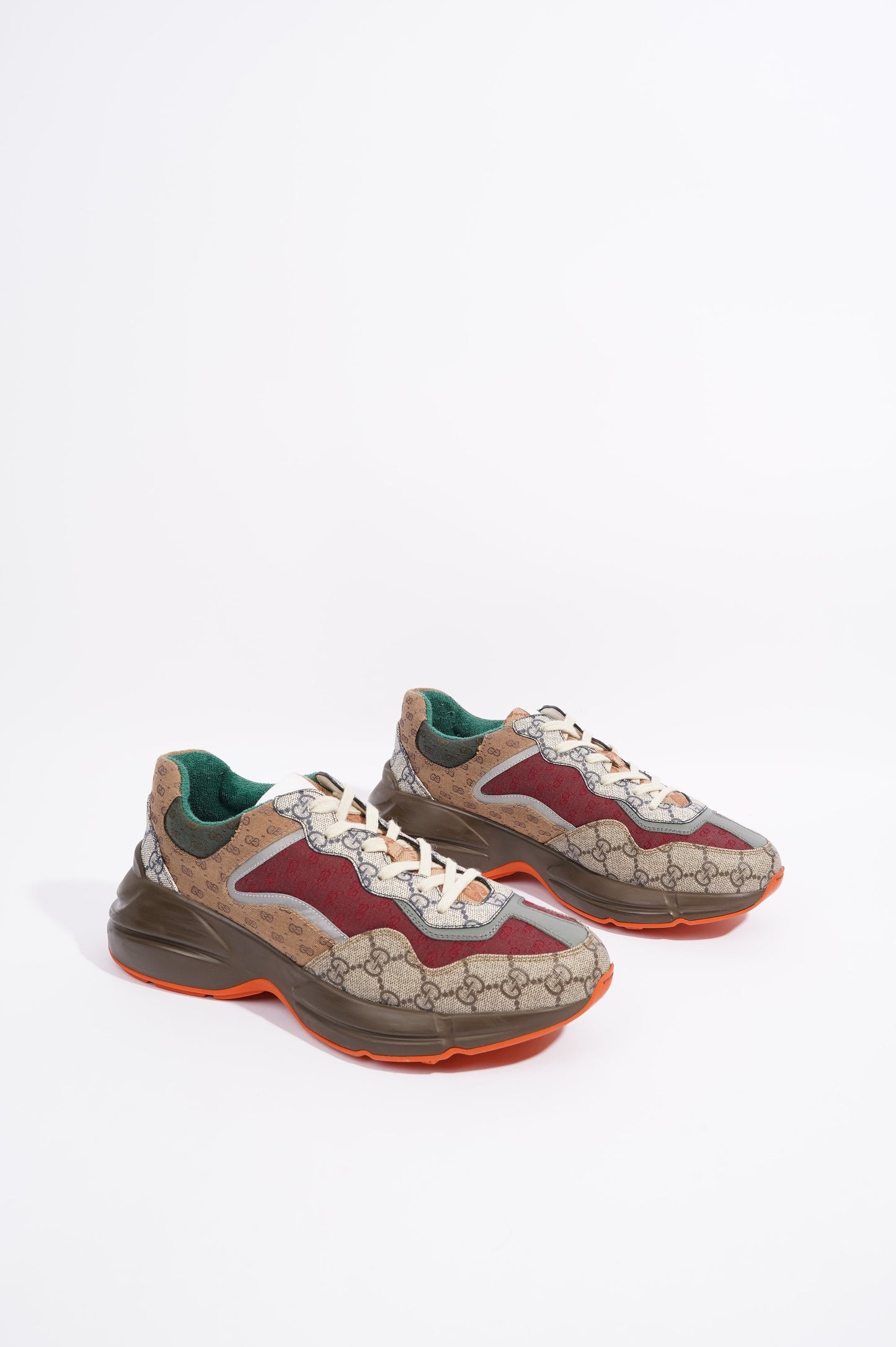Gucci Mens Rhyton Beige / Brick Red / Green EU 42.5 / UK 8.5