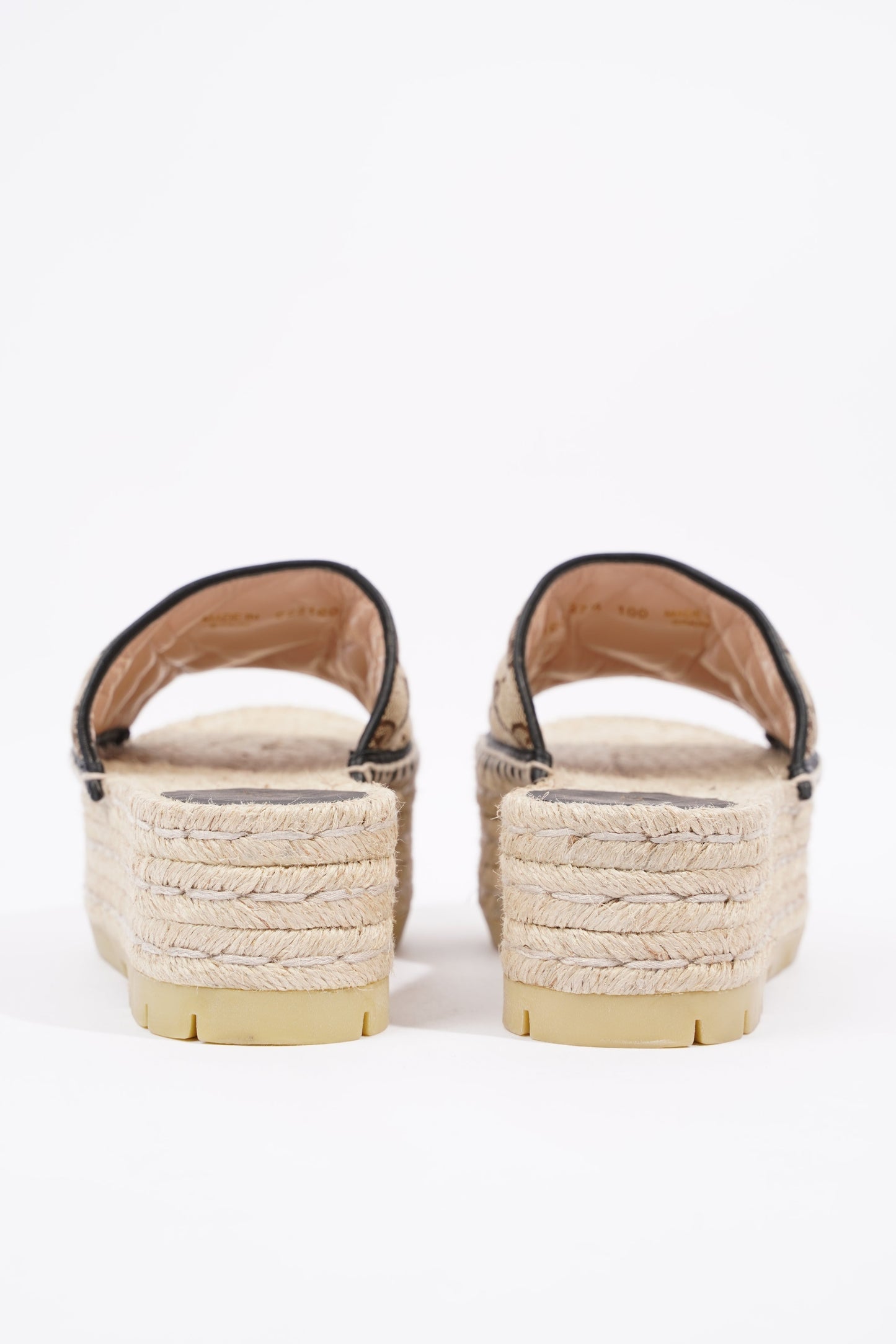 Gucci Womens Espadrille Wedge Sandal Beige EU 37.5 / UK 4.5