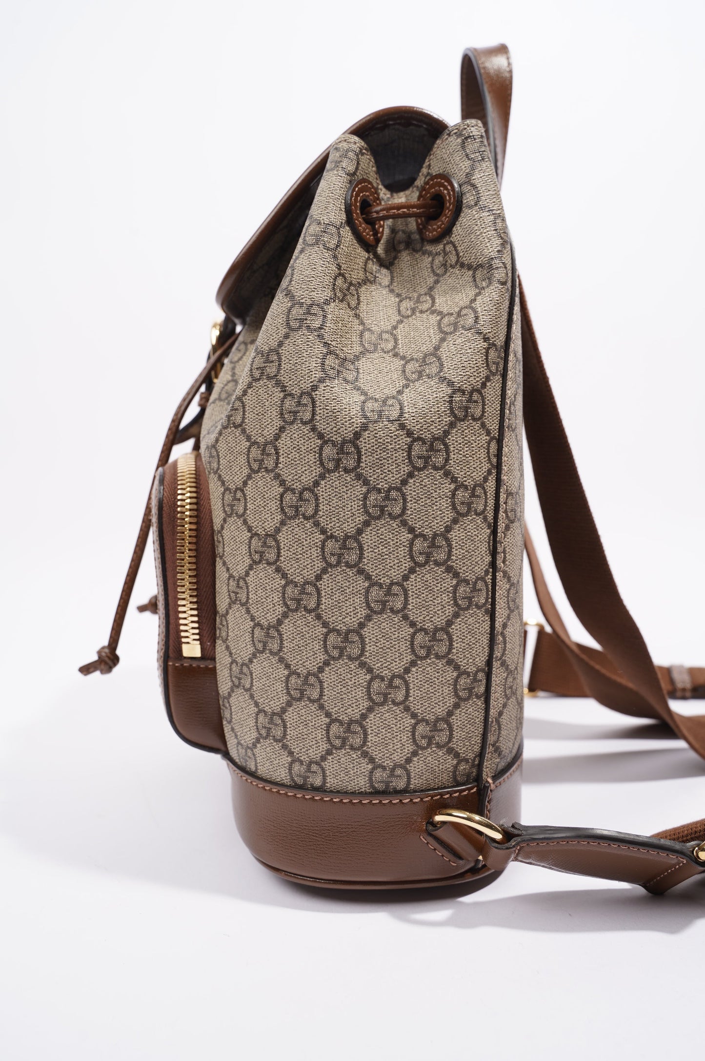 Gucci Womens GG Supreme Backpack Brown