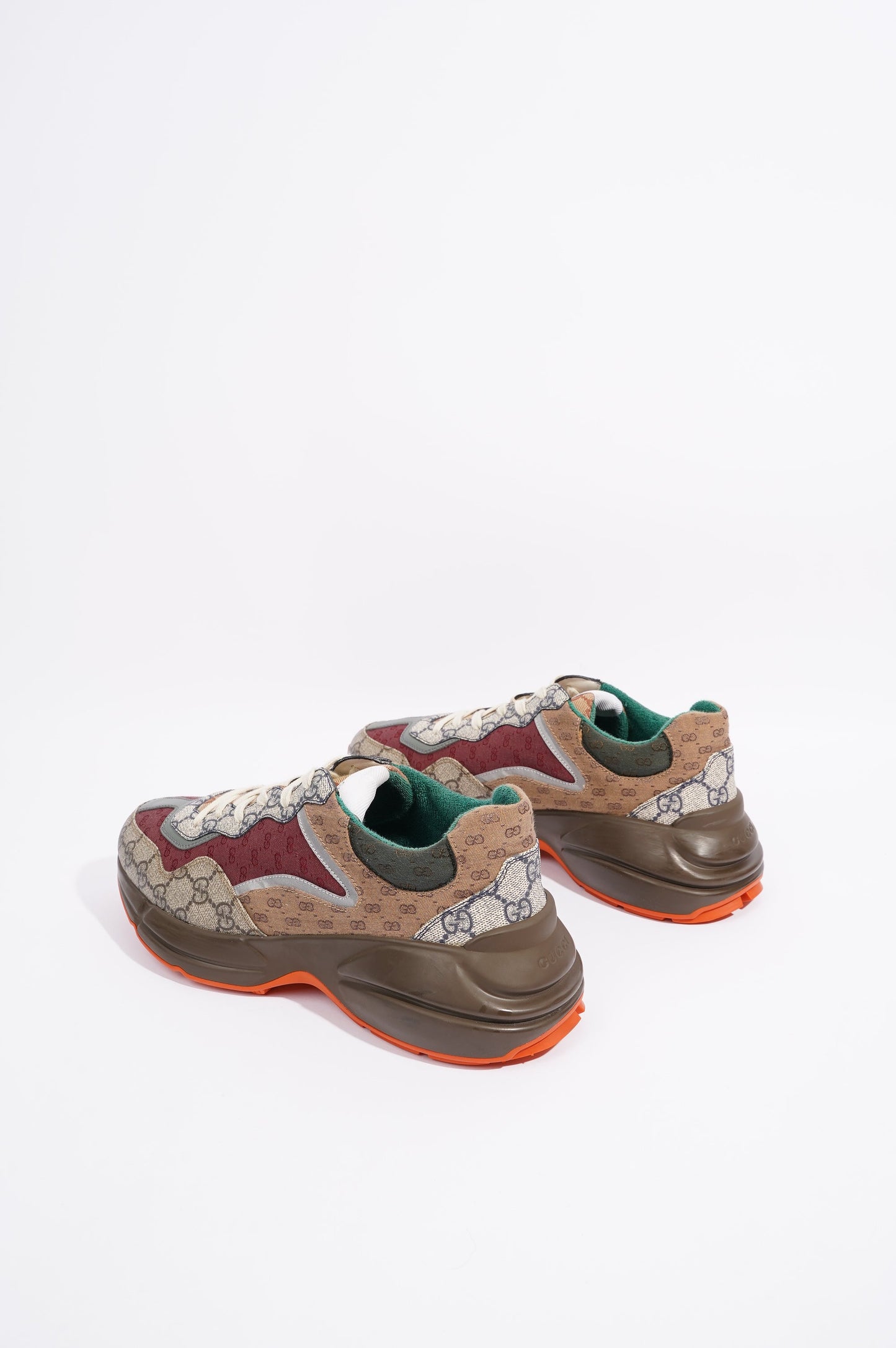 Gucci Mens Rhyton Beige / Brick Red / Green EU 42.5 / UK 8.5