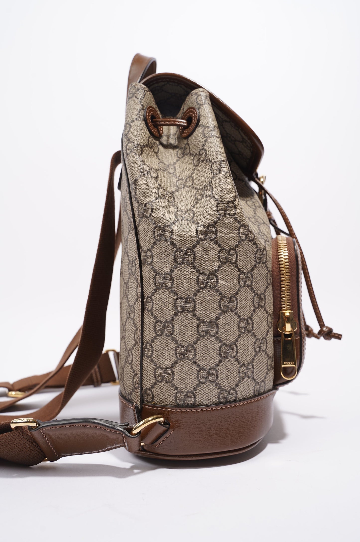 Gucci Womens GG Supreme Backpack Brown