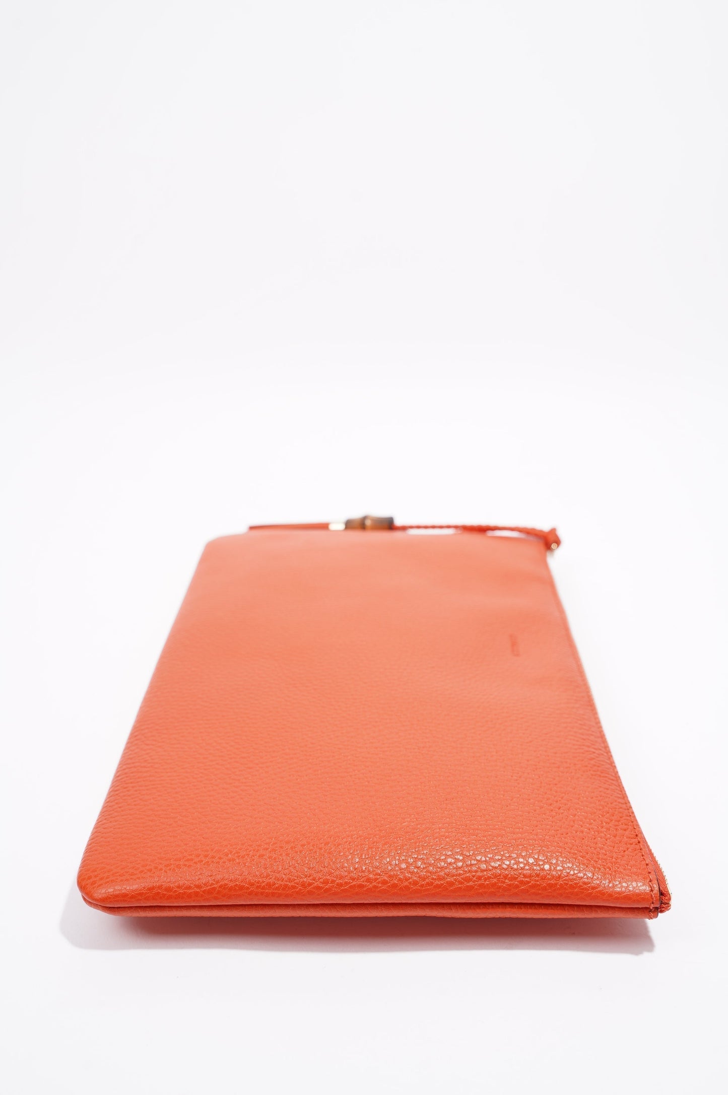 Gucci Clutch Bag Bamboo Burnt Orange Leather