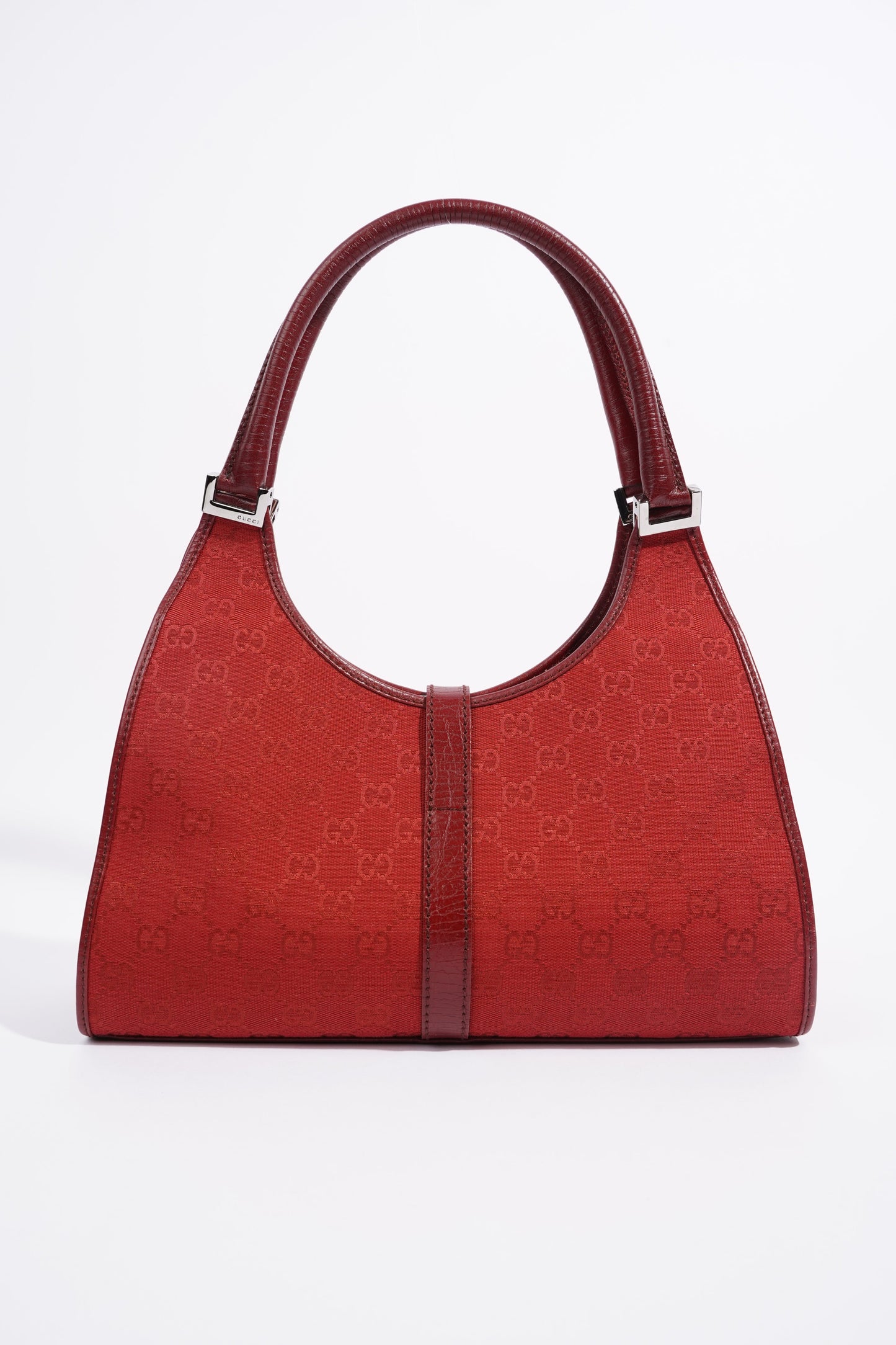 Gucci Womens Vintage Jackie O Red Monogram Canvas