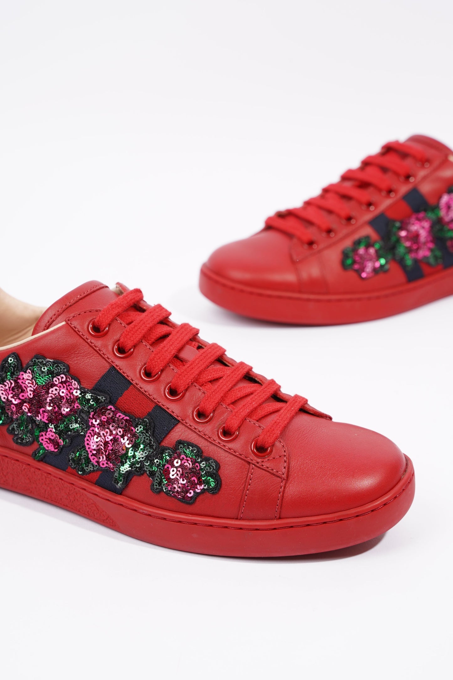 Gucci Ace Low Red / Blue Tab EU 36 / UK 3