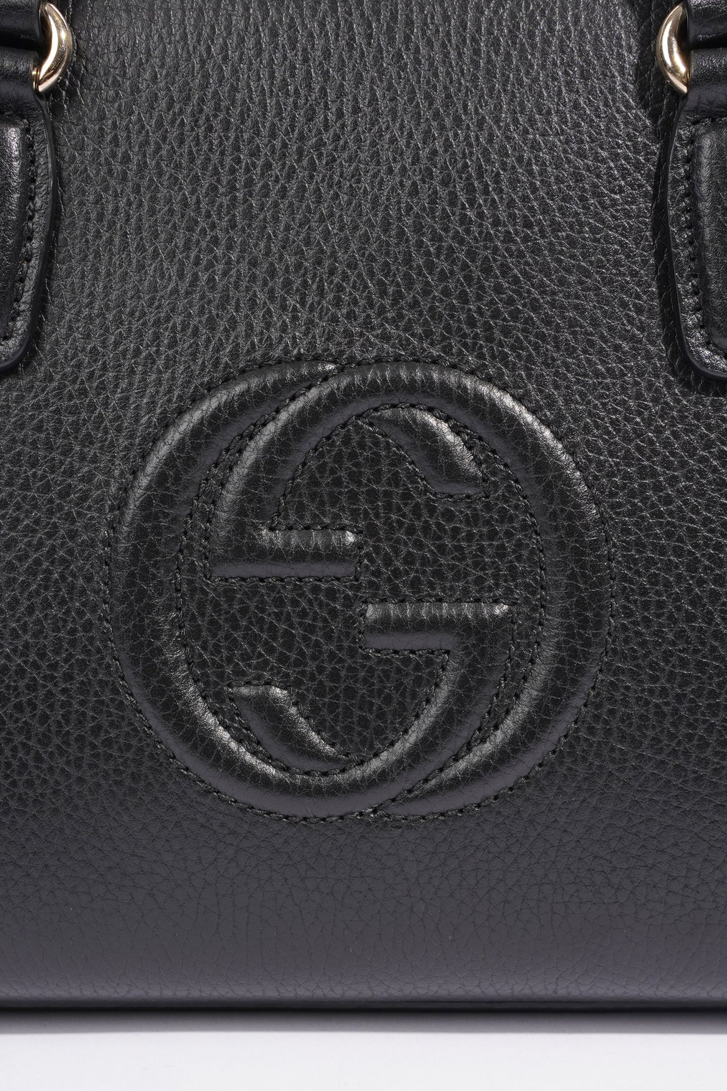 Gucci Womens Soho Tote Bag Black Leather Small