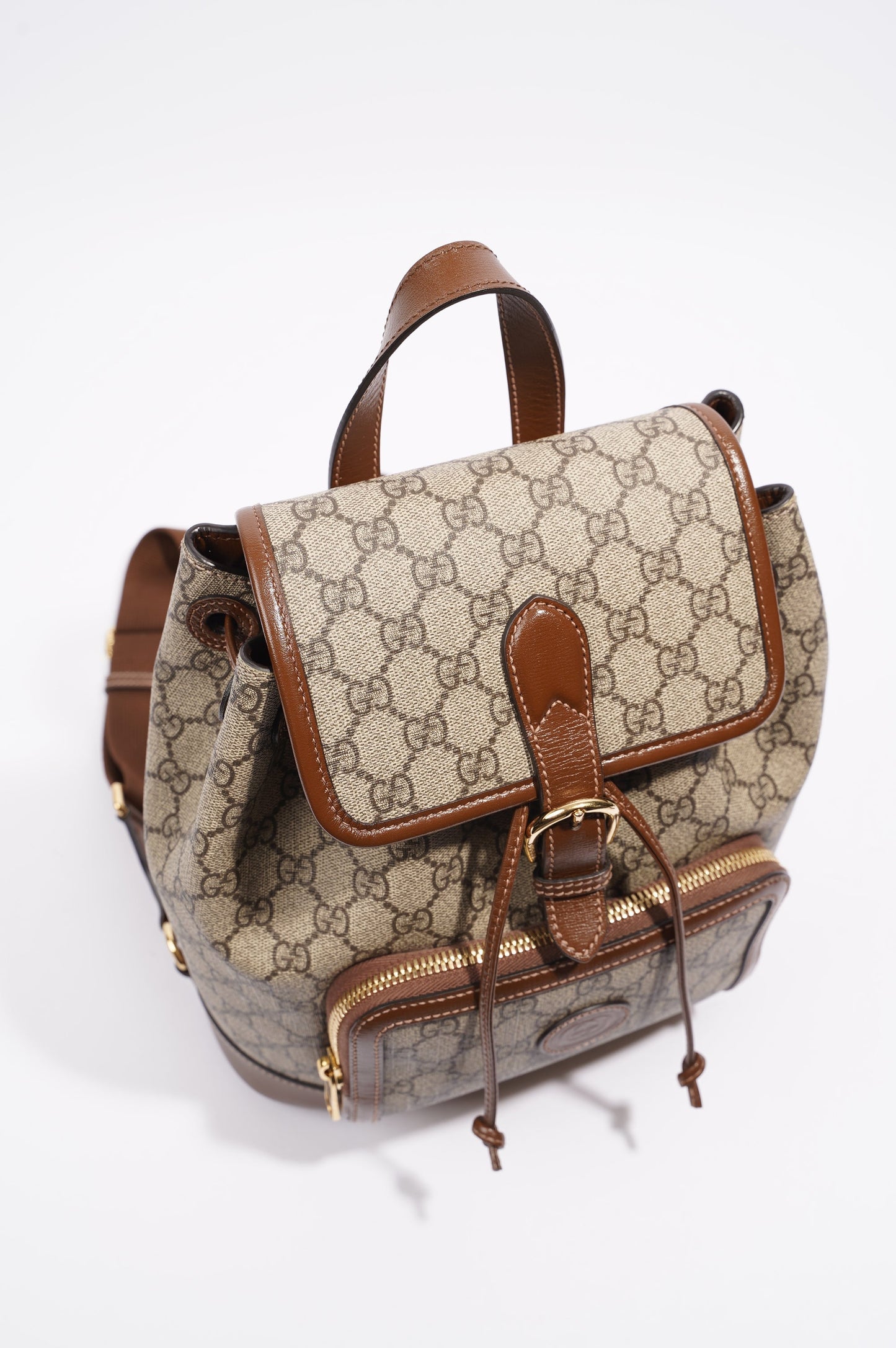 Gucci Womens GG Supreme Backpack Brown