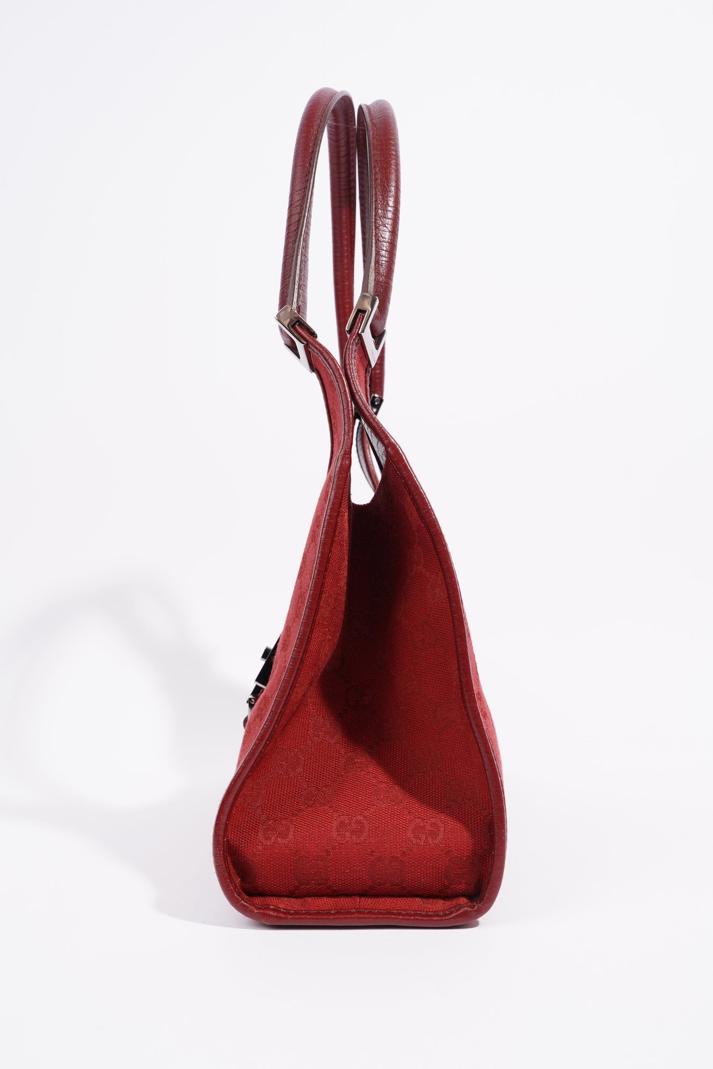 Gucci Womens Vintage Jackie O Red Monogram Canvas
