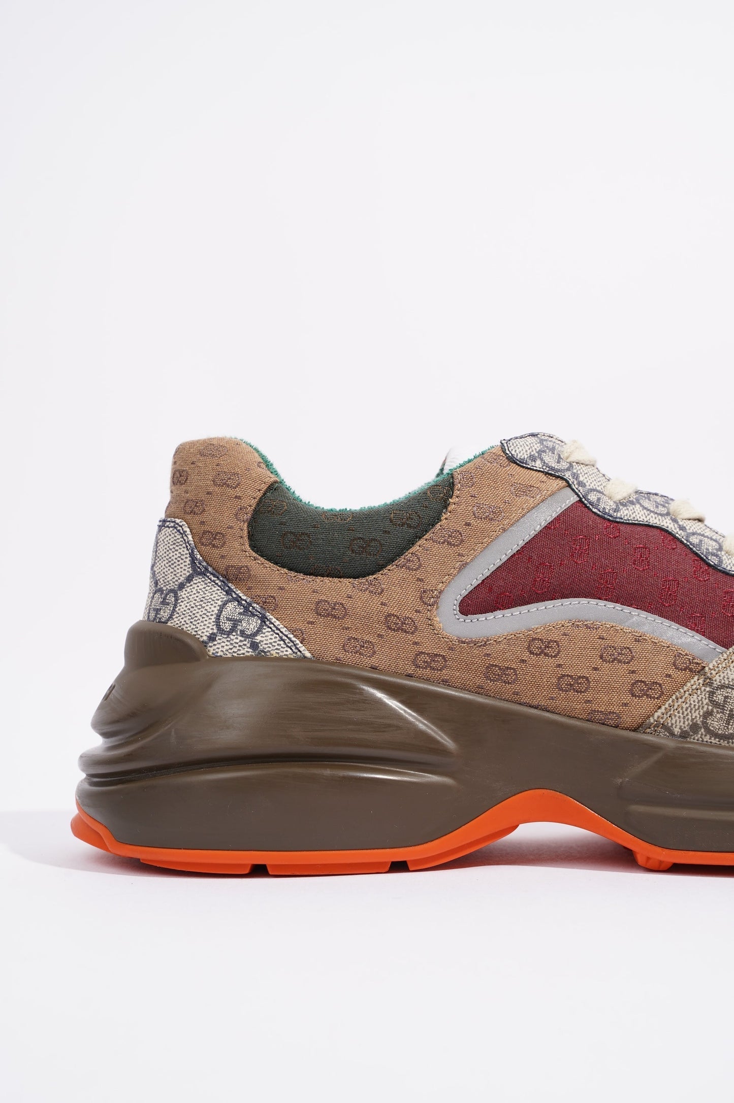 Gucci Mens Rhyton Beige / Brick Red / Green EU 42.5 / UK 8.5