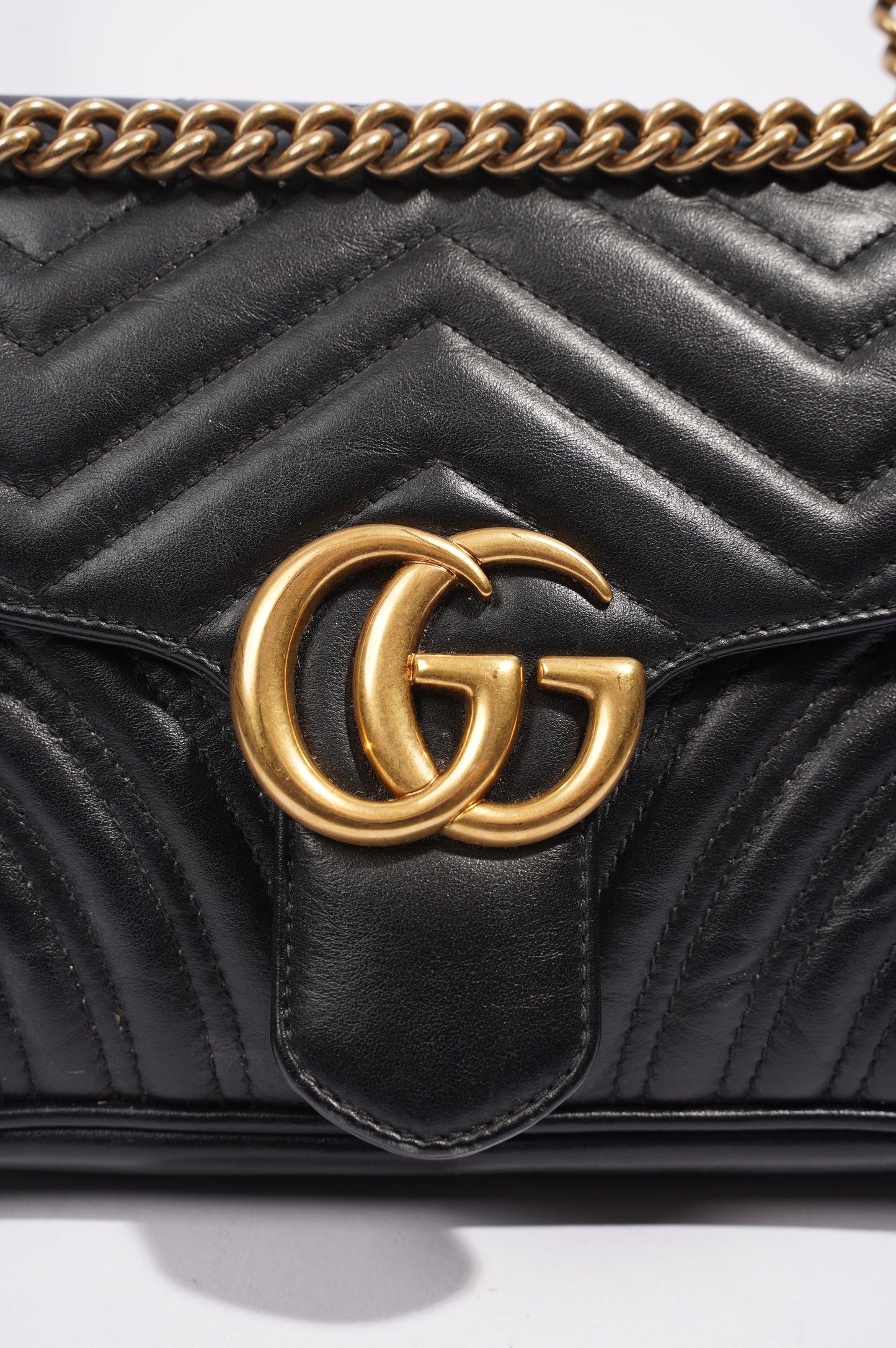 Gucci GG Marmont Flap Black Leather Small