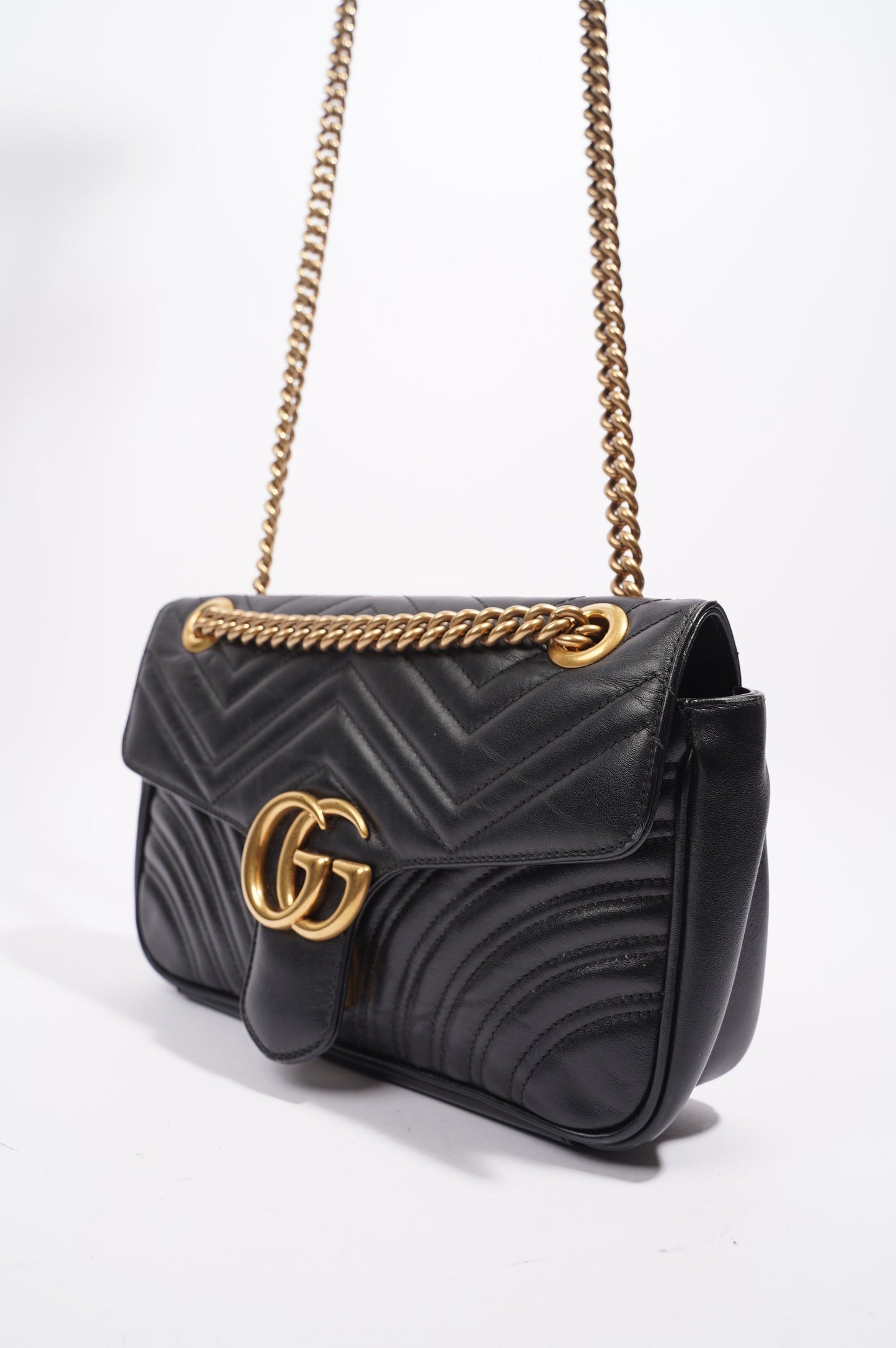 Gucci GG Marmont Flap Black Leather Small