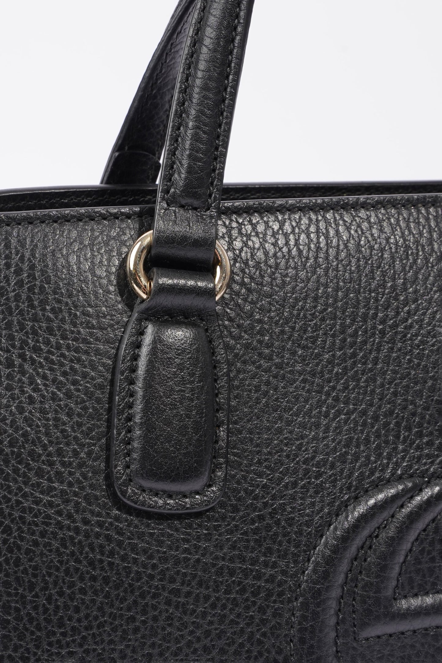 Gucci Womens Soho Tote Bag Black Leather Small