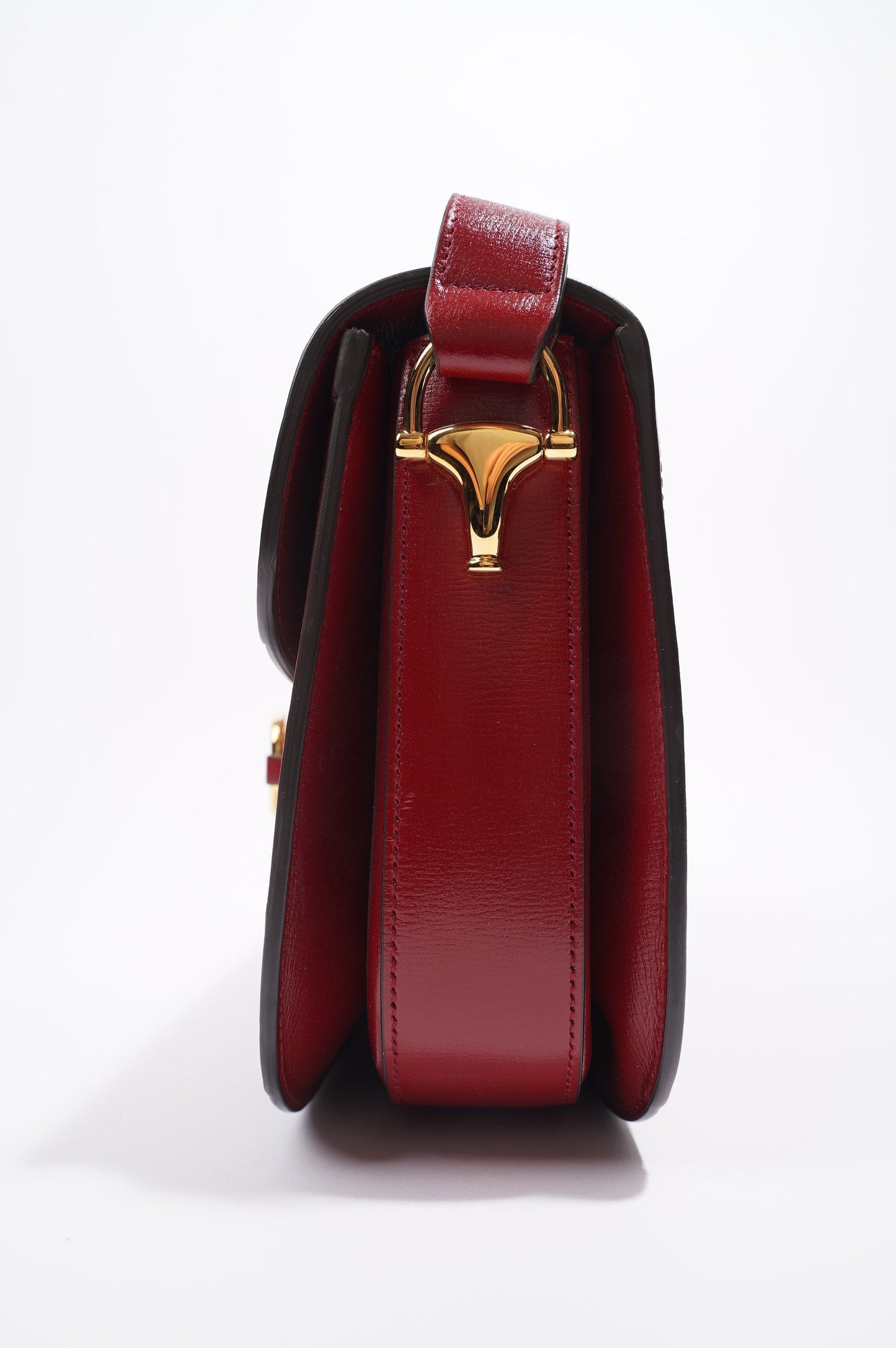 Gucci Womens 1955 Horsebit Bag Supreme / Red Canvas / Leather