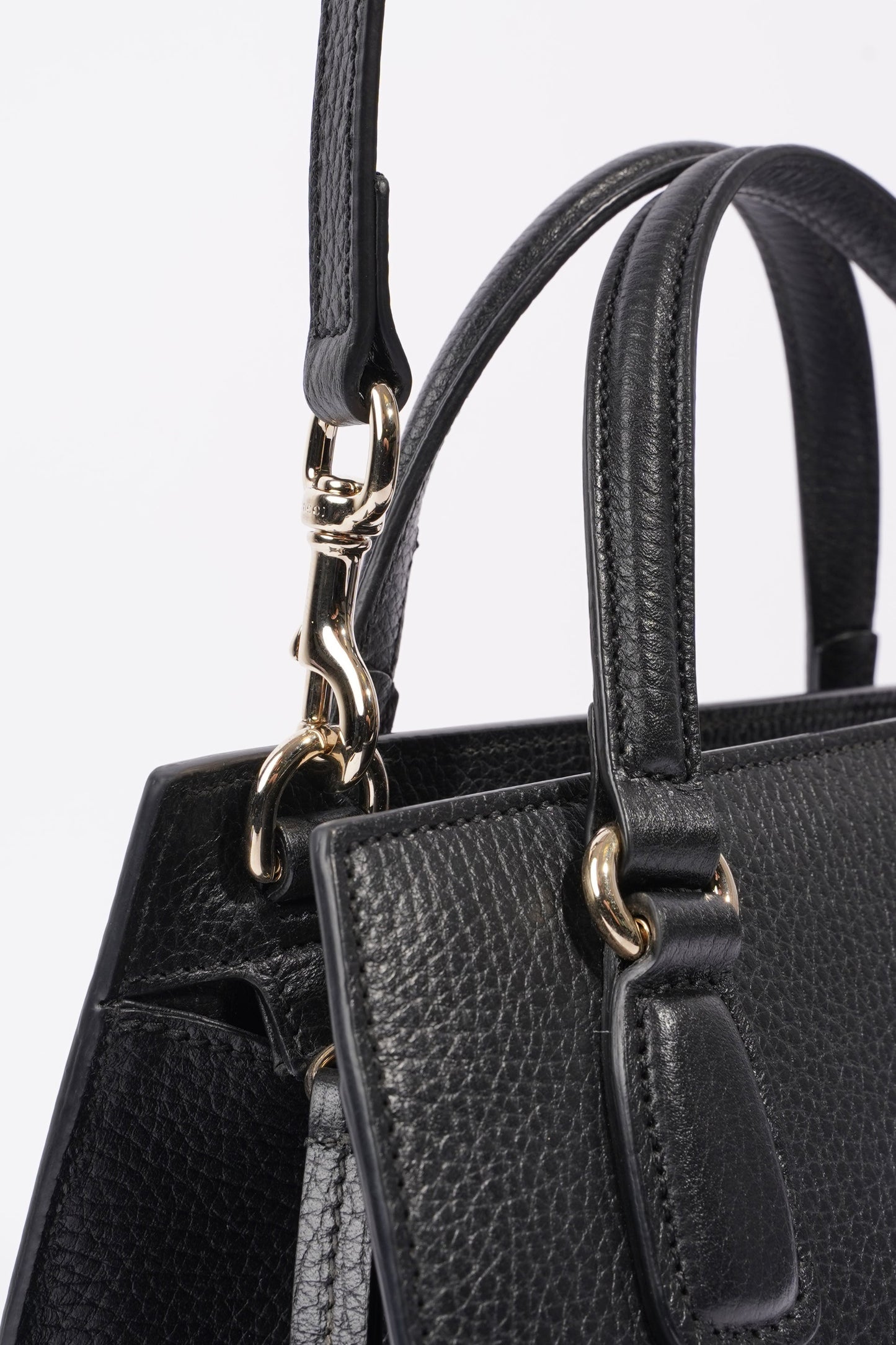 Gucci Womens Soho Tote Bag Black Leather Small