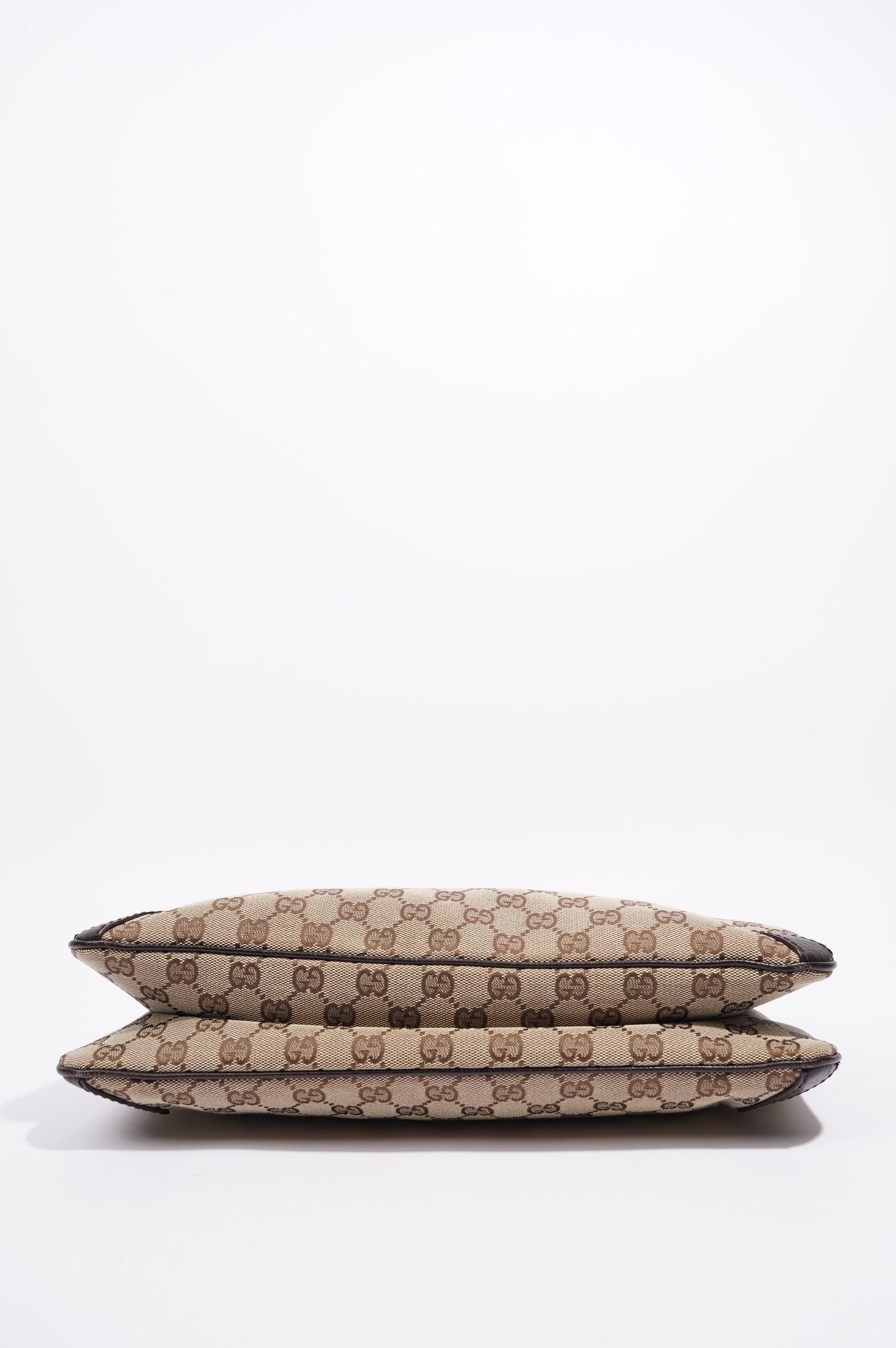 Gucci Womens Vintage Horsebit Handbag Brown Canvas
