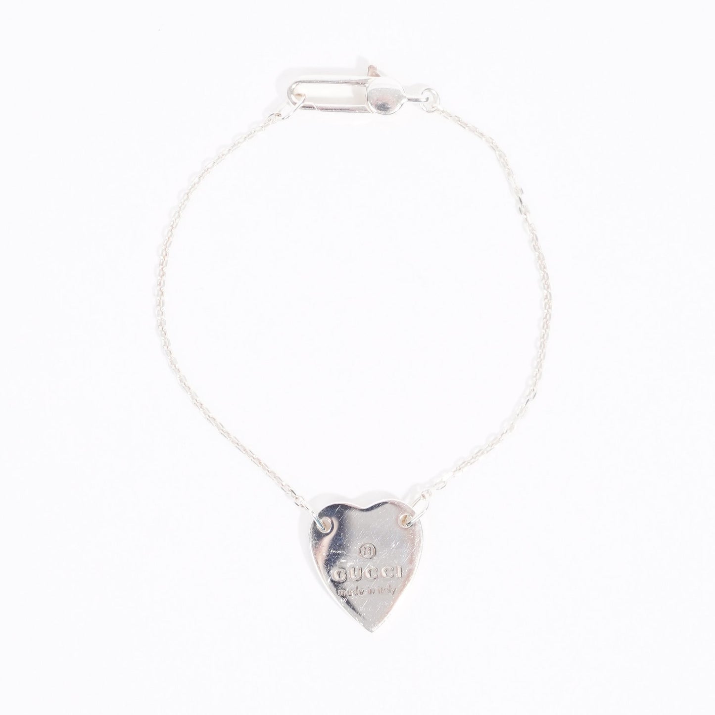 Gucci Womens Heart Bracelet Silver