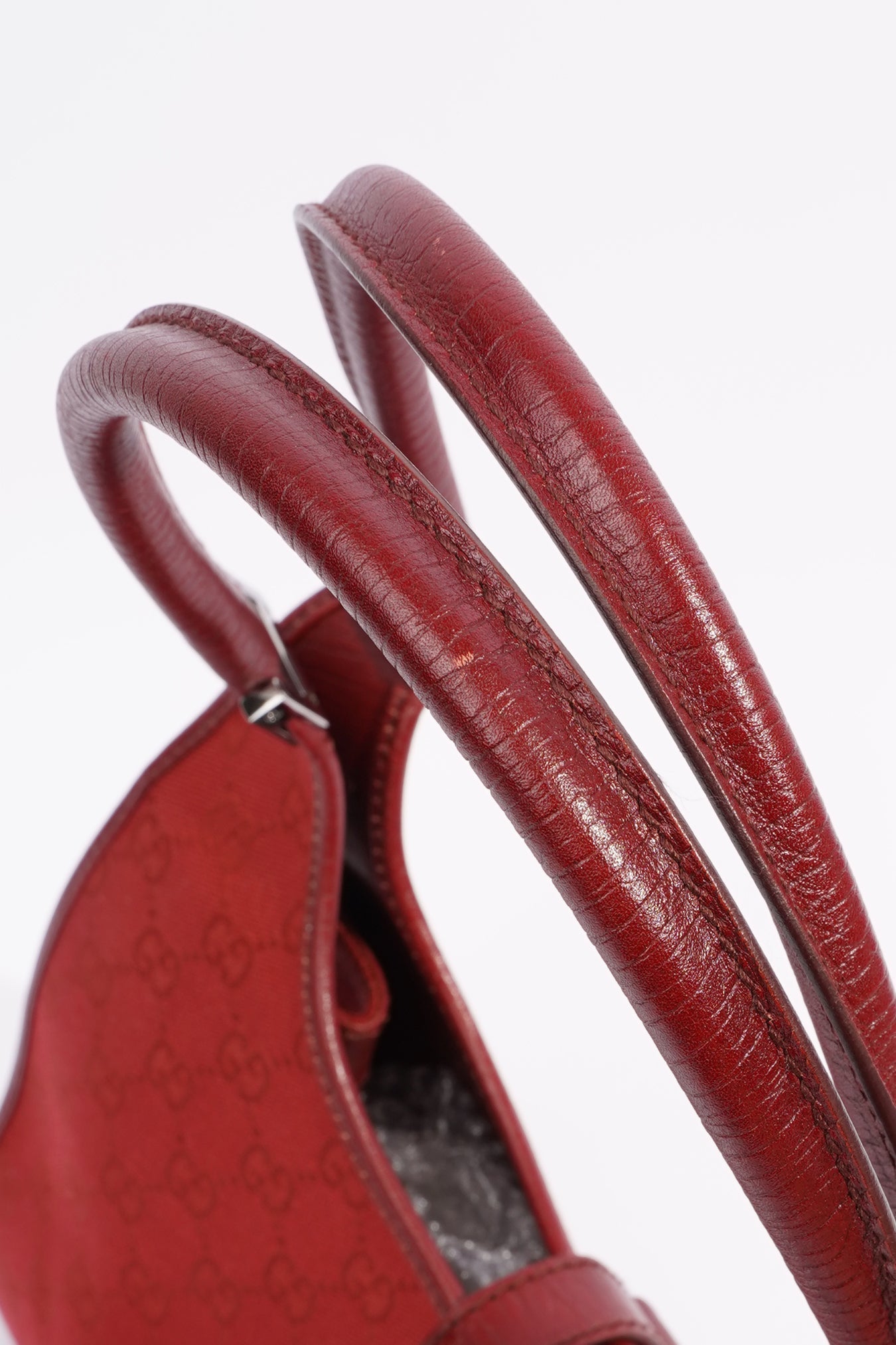 Gucci Womens Vintage Jackie O Red Monogram Canvas