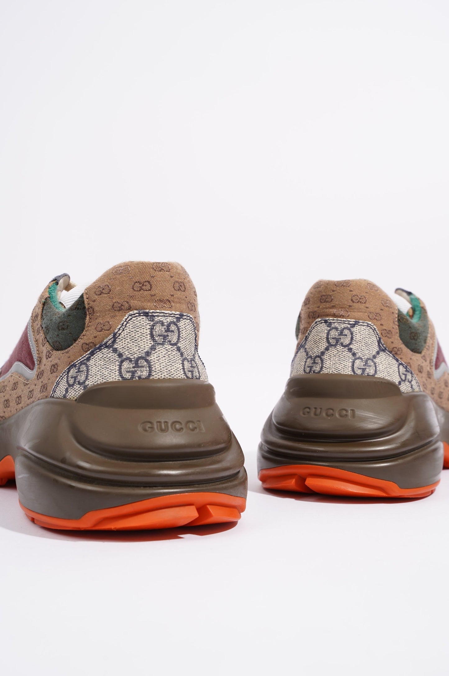 Gucci Mens Rhyton Beige / Brick Red / Green EU 42.5 / UK 8.5