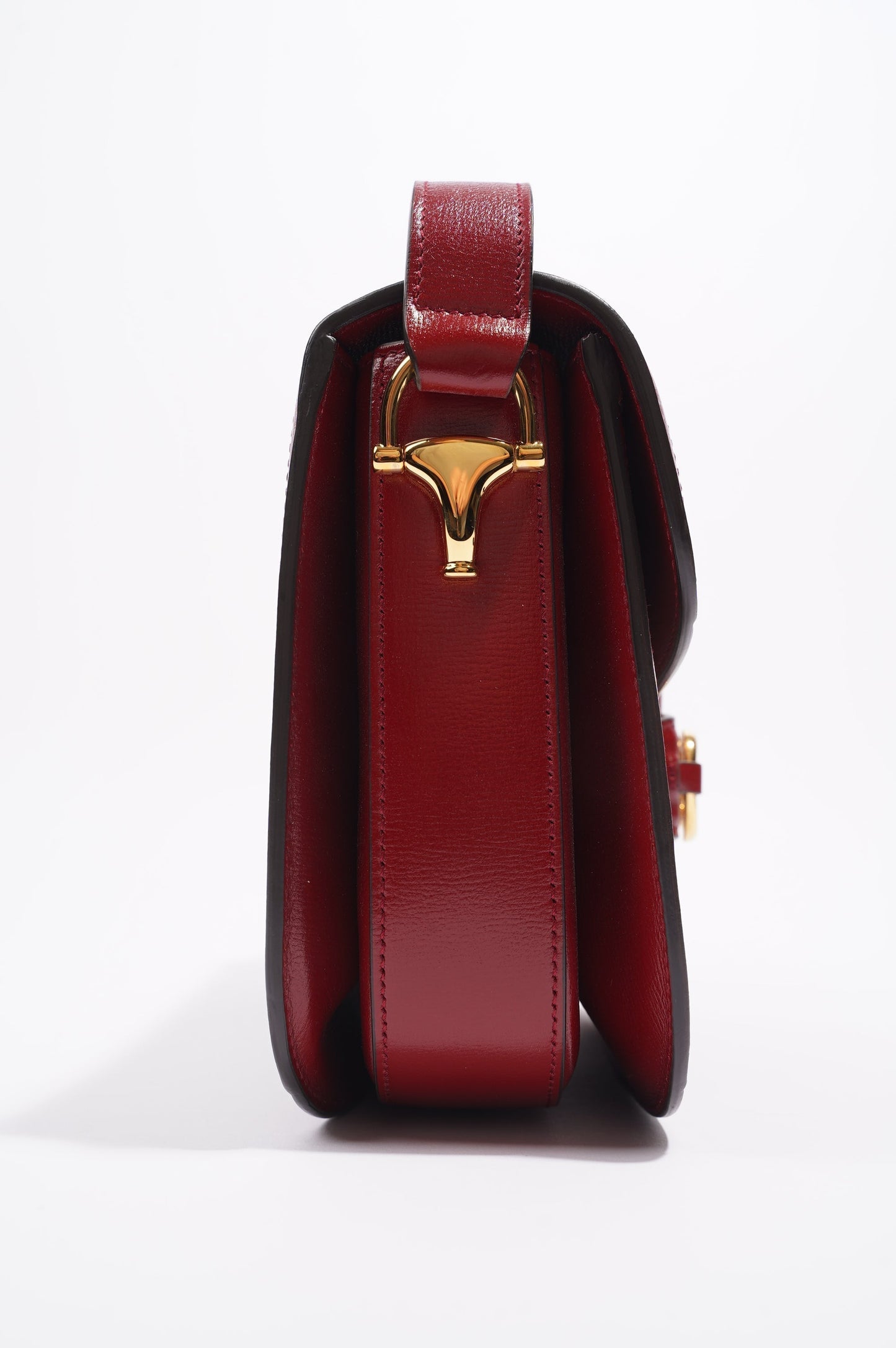 Gucci Womens 1955 Horsebit Bag Supreme / Red Canvas / Leather