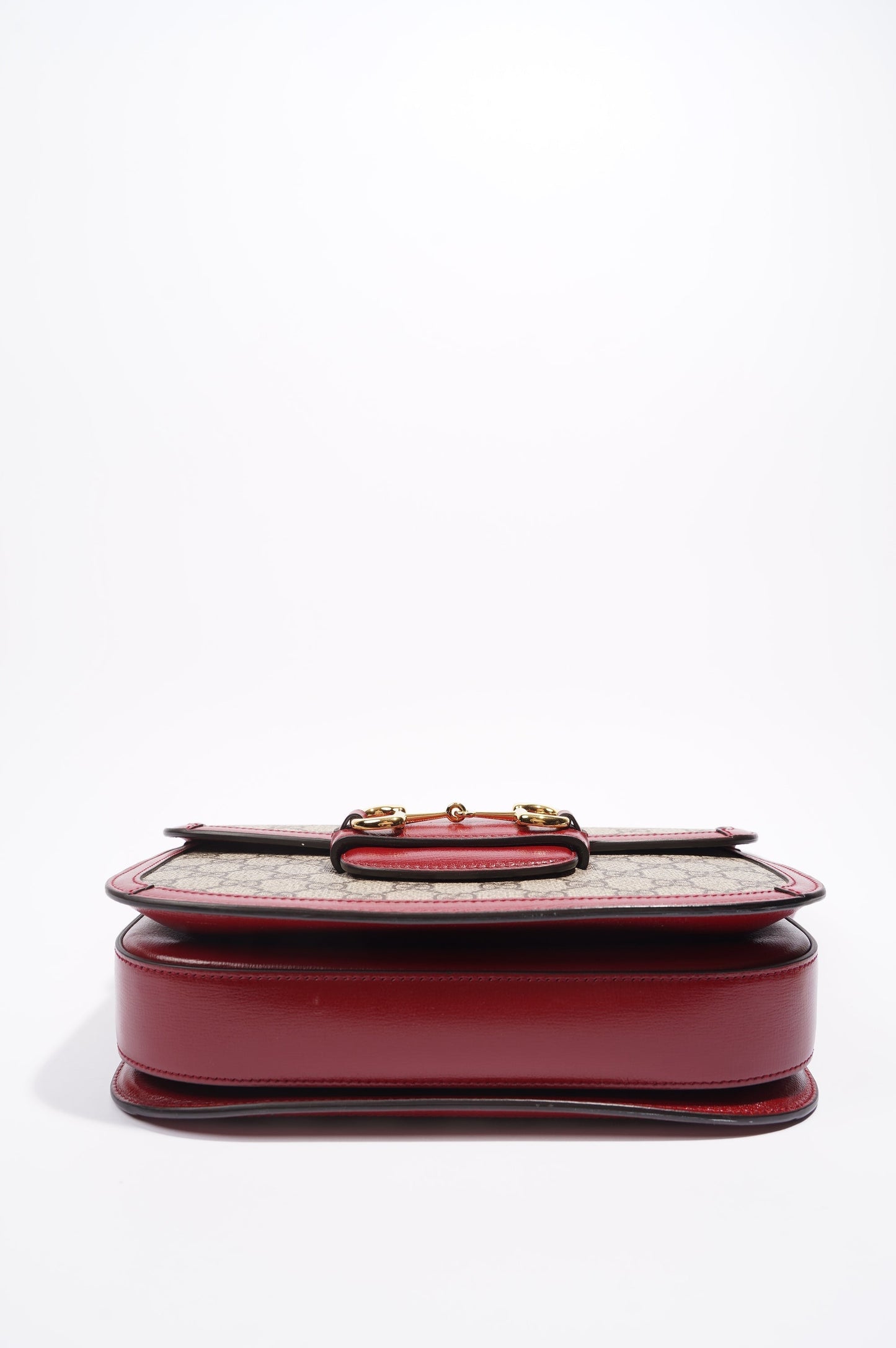 Gucci Womens 1955 Horsebit Bag Supreme / Red Canvas / Leather