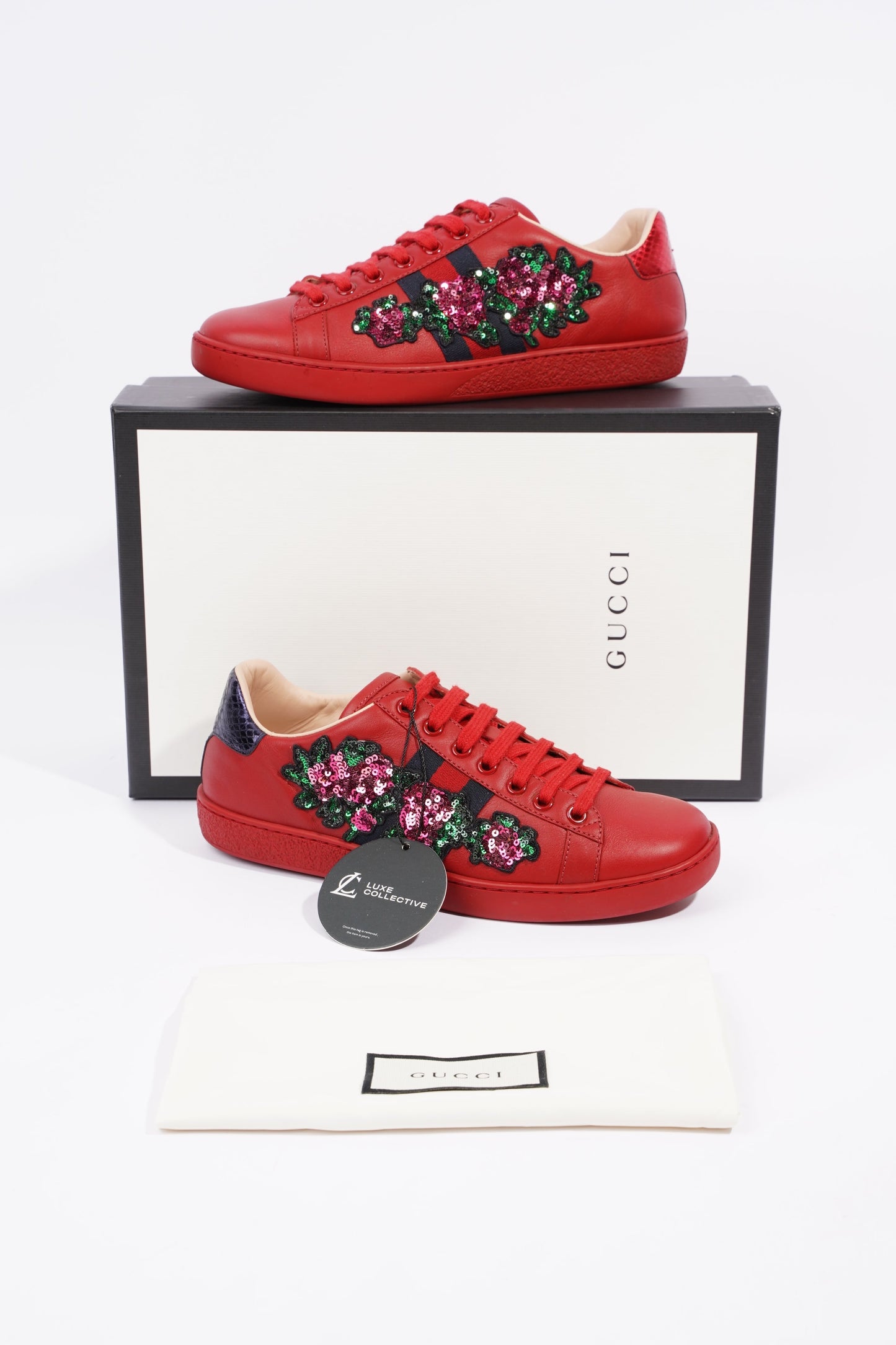 Gucci Ace Low Red / Blue Tab EU 36 / UK 3
