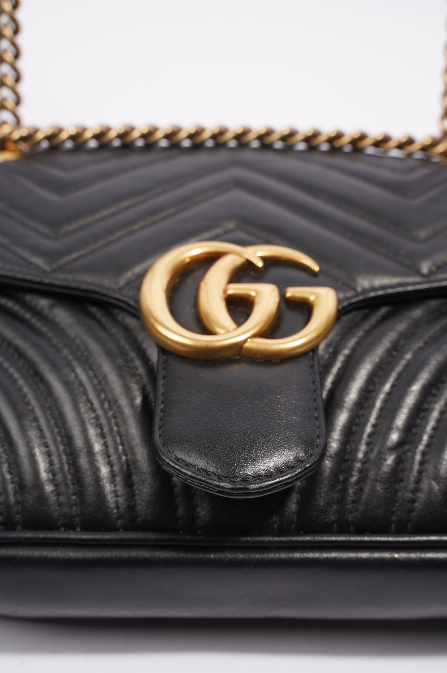 Gucci GG Marmont Flap Black Leather Small