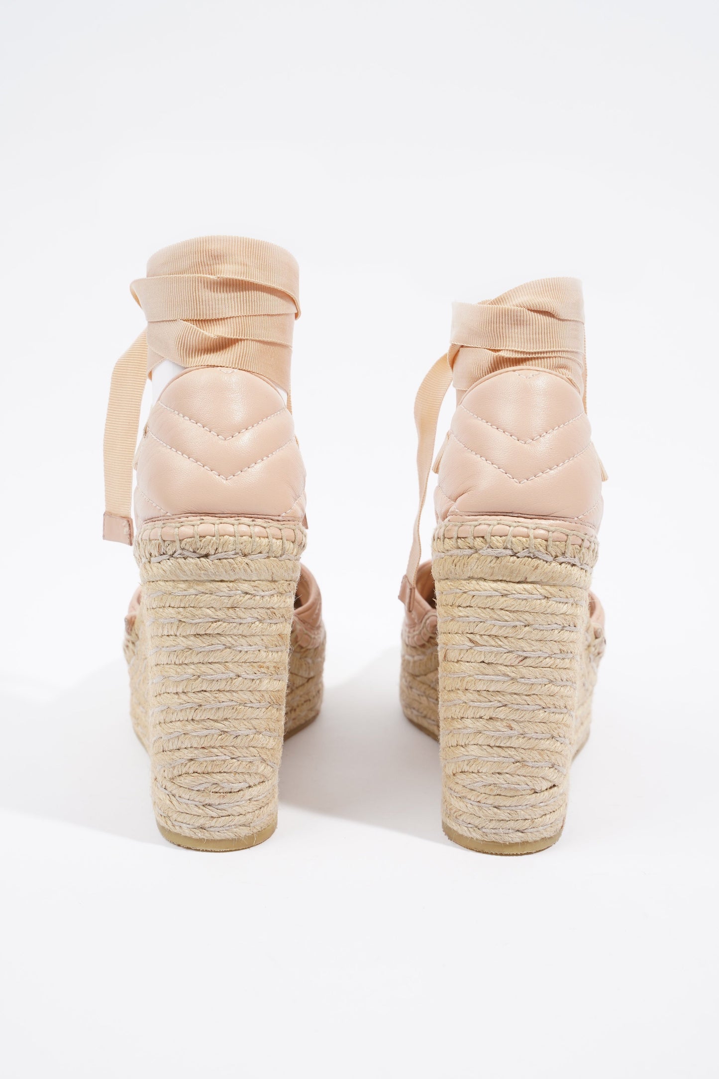Gucci Leather Platform Espadrilles Nude / Gold EU 36.5 / UK 3.5