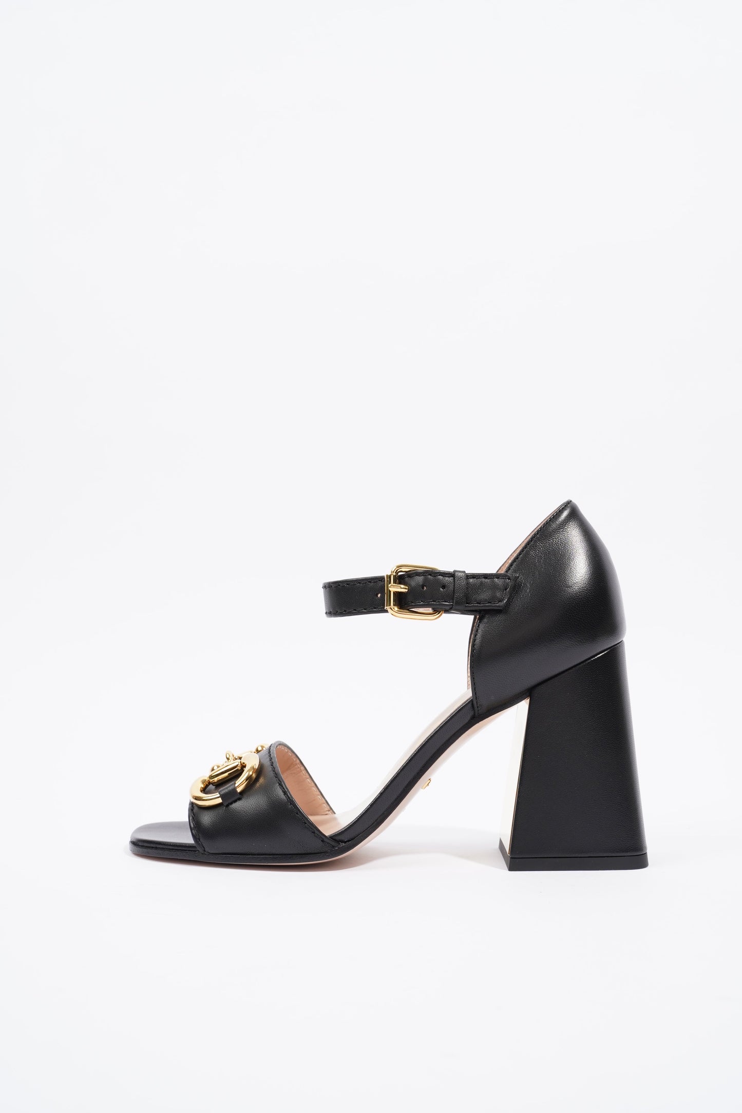 Gucci Womens Sandal With Horsebit Black / Gold EU 37.5 / UK 4.5