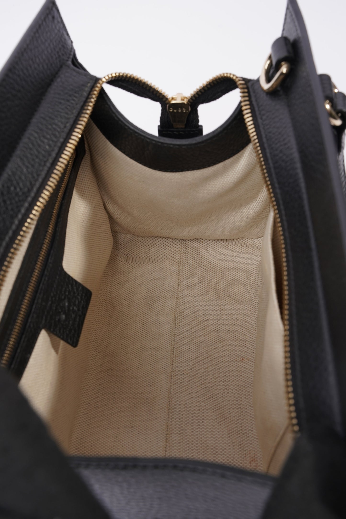 Gucci Womens Soho Tote Bag Black Leather Small