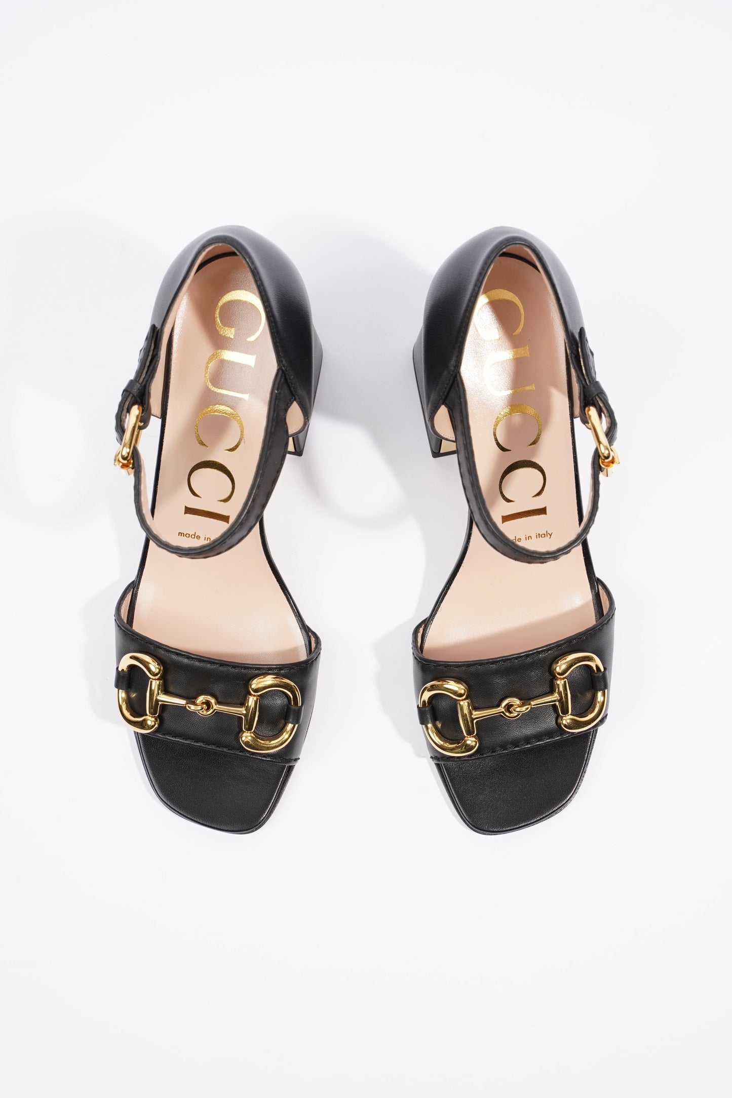 Gucci Womens Sandal With Horsebit Black / Gold EU 37.5 / UK 4.5
