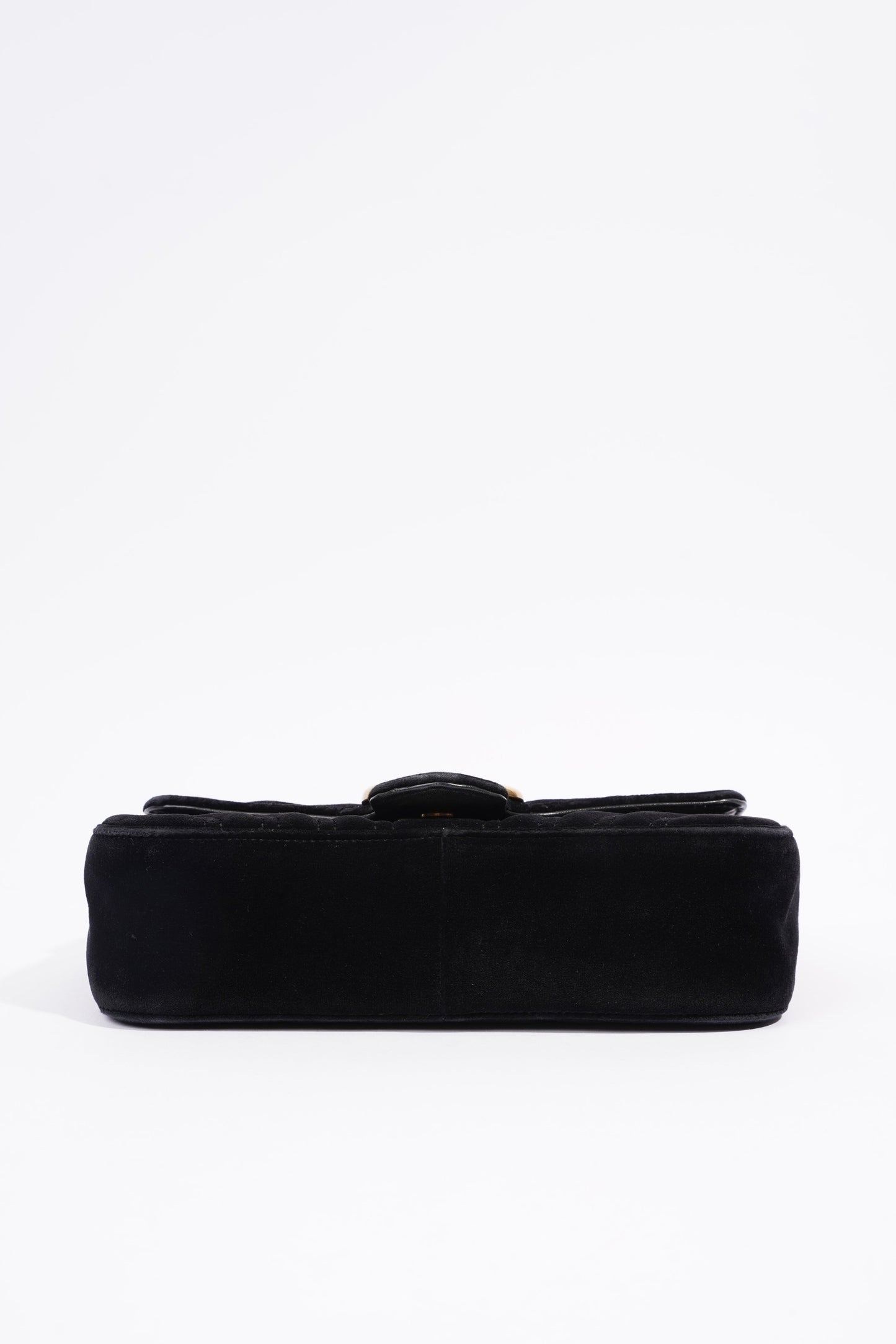 Gucci Womens Marmont Flap Bag Black Velvet Mini