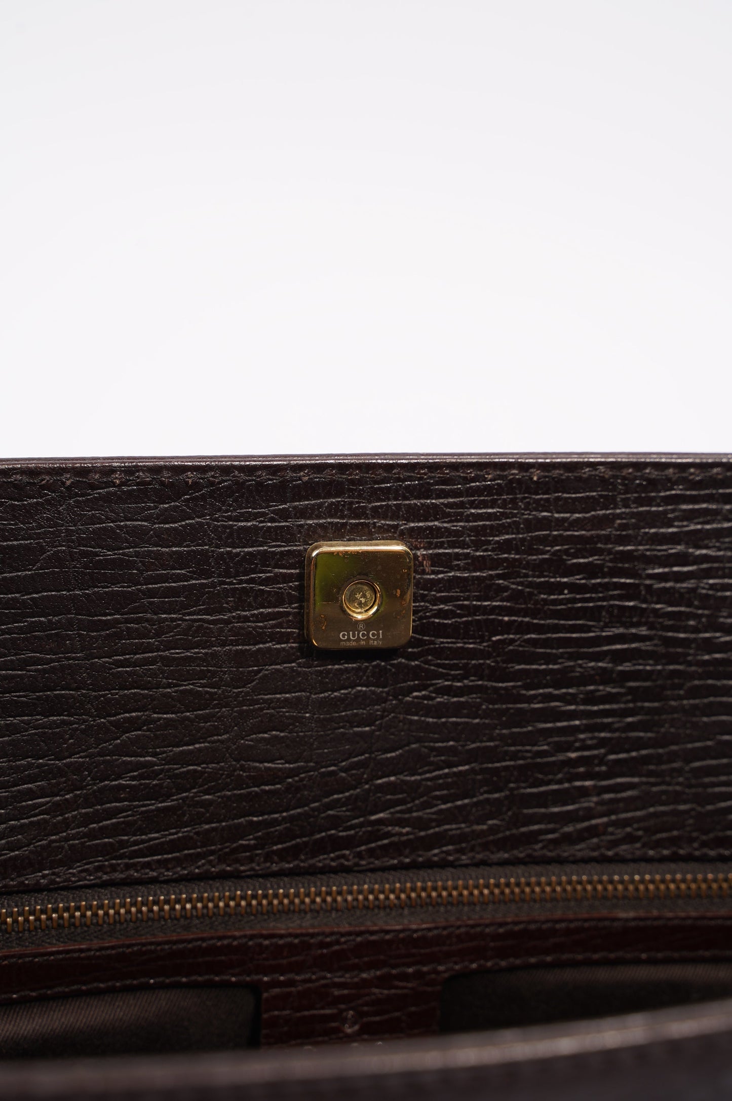 Gucci Womens Vintage Horsebit Handbag Brown Canvas