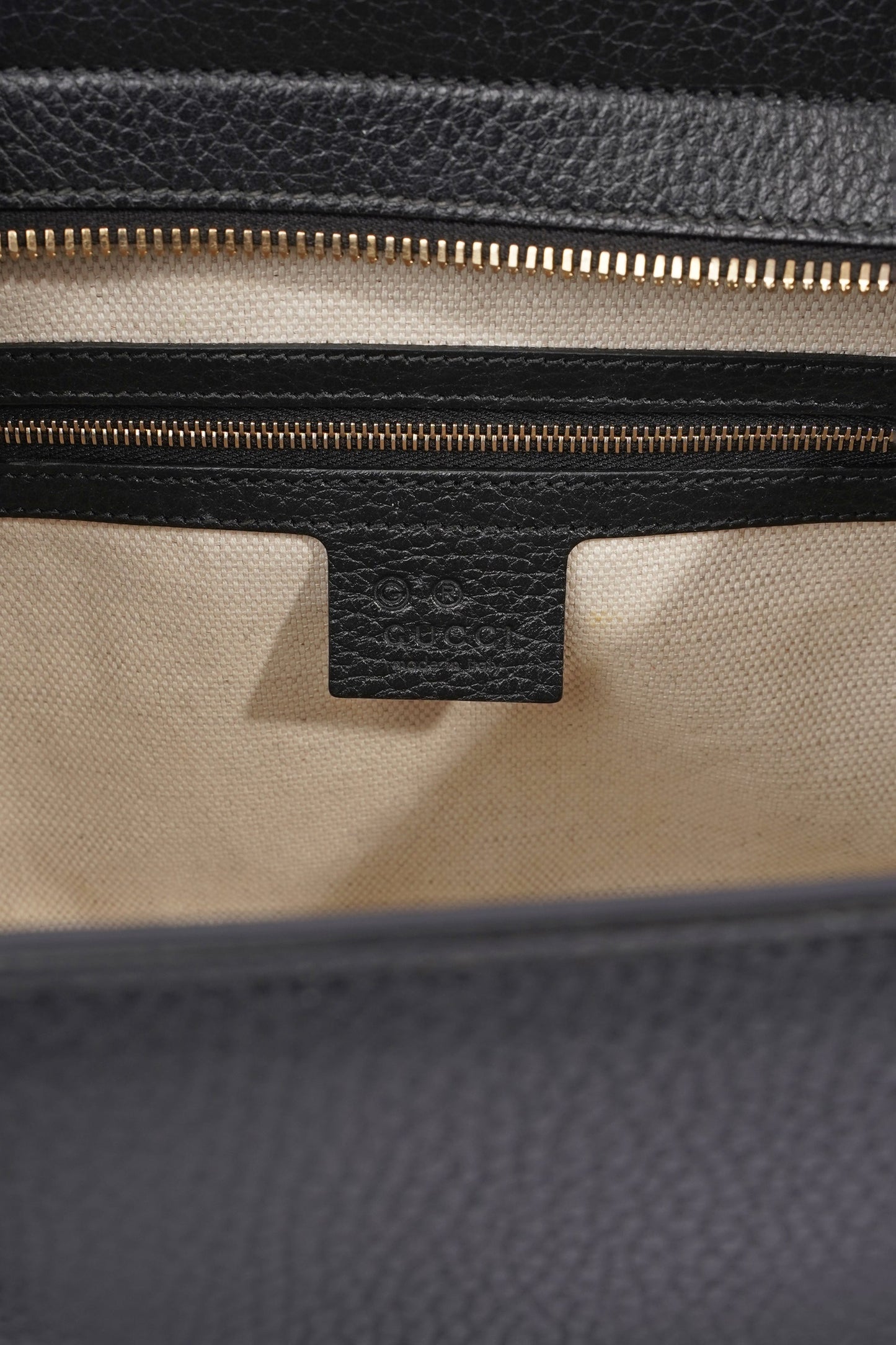 Gucci Womens Soho Tote Bag Black Leather Small